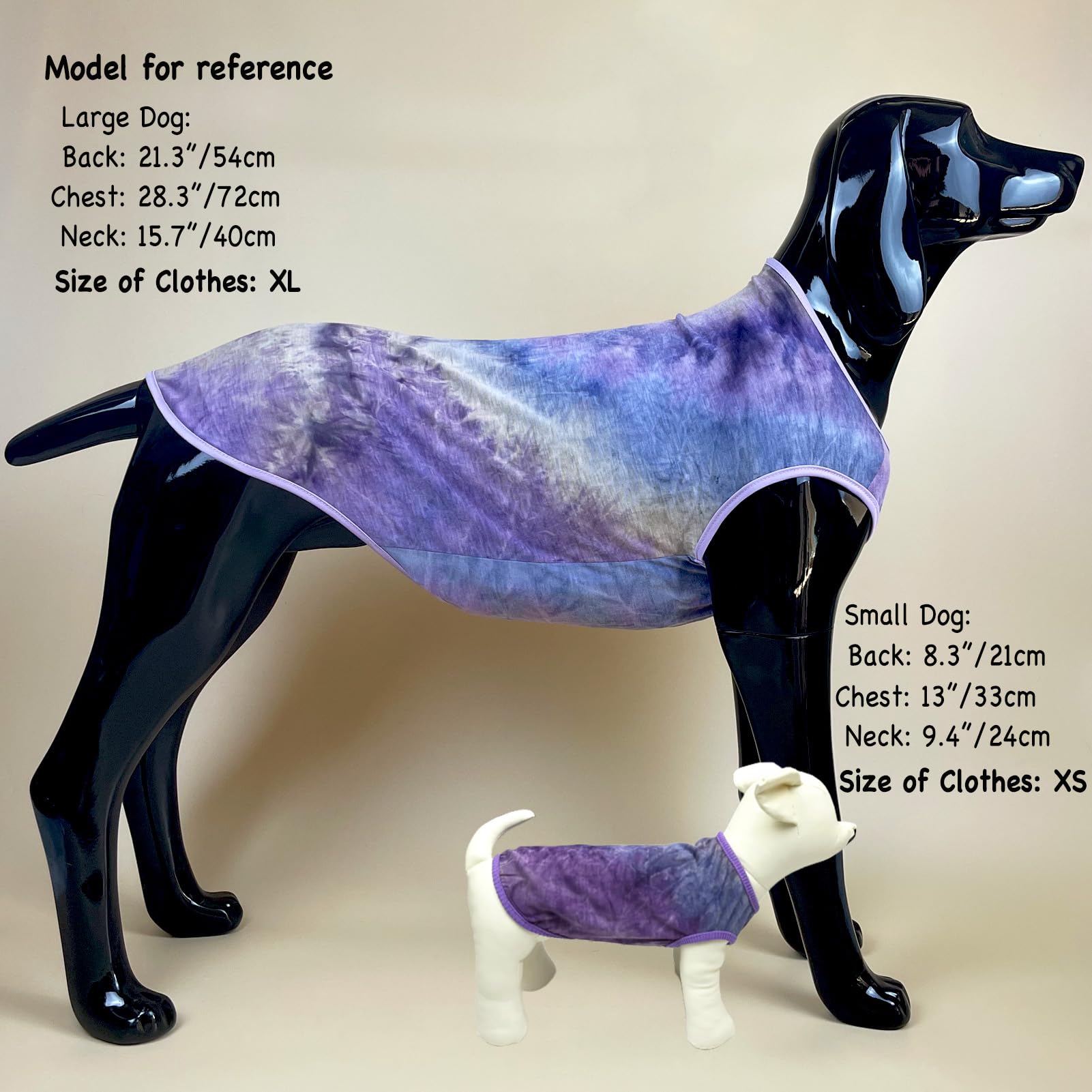 D.E.E Cotton Dog Shirts Large Tie Dye Dog Clothes Lightweight Girl Boy Big (Vestpurple, M)