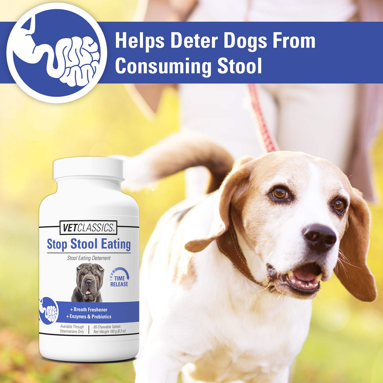 Vet Classics Stop Stool Eating Pet Health Supplement for Dogs - Dog Breath Freshener - Stops Dogs from Eating Stool - Enzymes, P