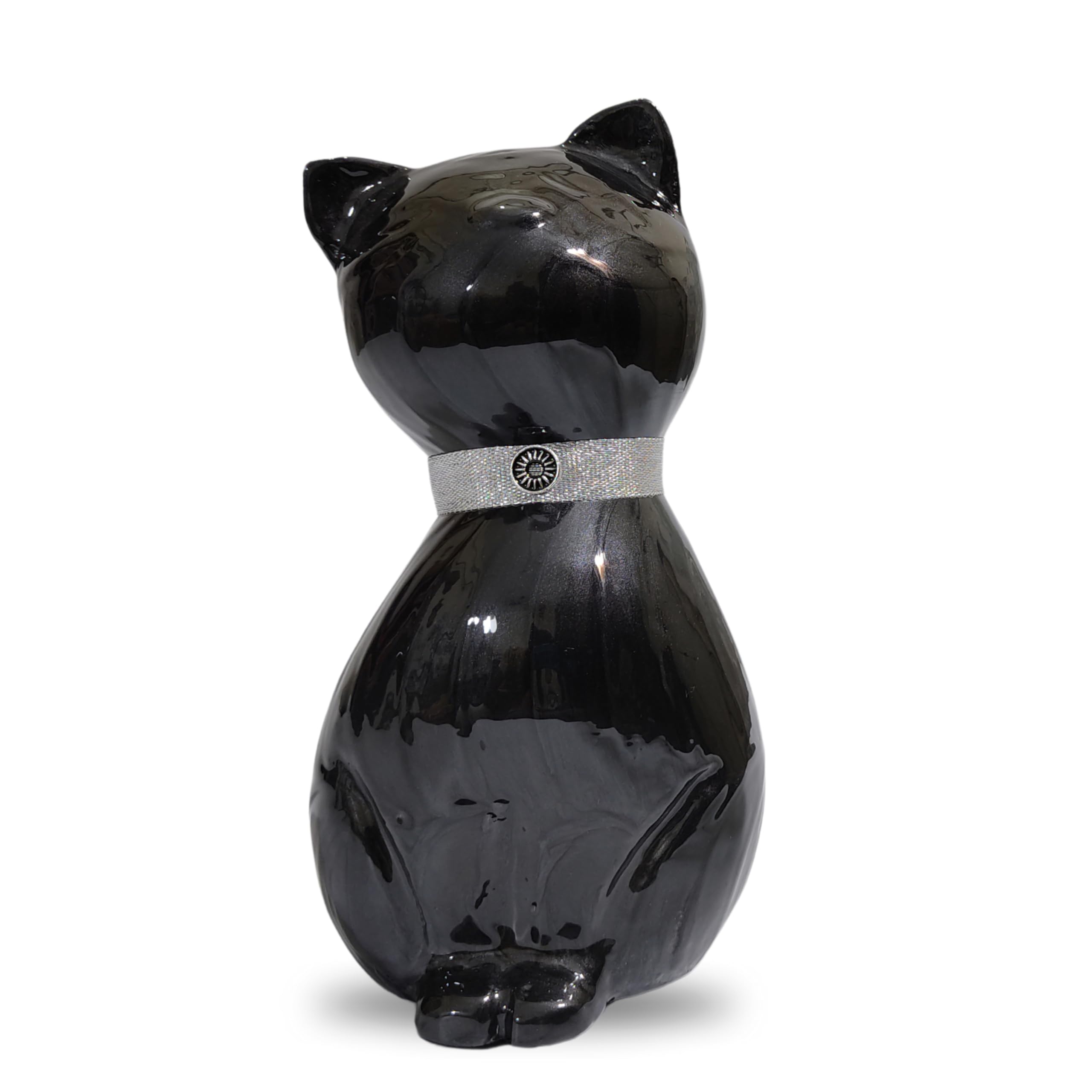 Ayzcorp Cat Memorial Urn, Beautiful Container For Ashes - Cremation Keepsake For Remembering Pets - Decorative Cat Urn-Black,Pur