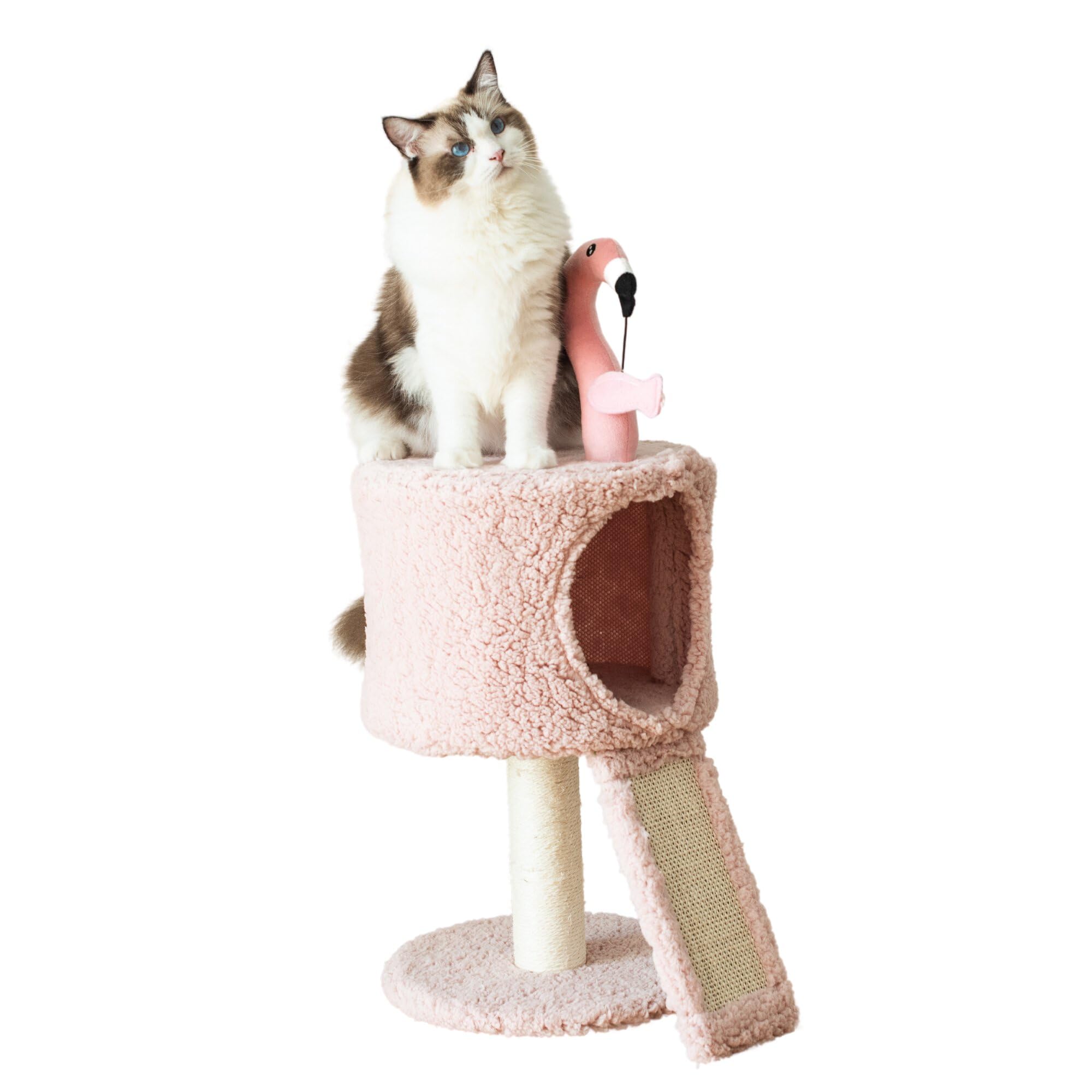 Catry Cat Tree With Scratching Post - Animal Cat Tower - Cat Climber With Jute Cat Scratch Post - Cat Condo