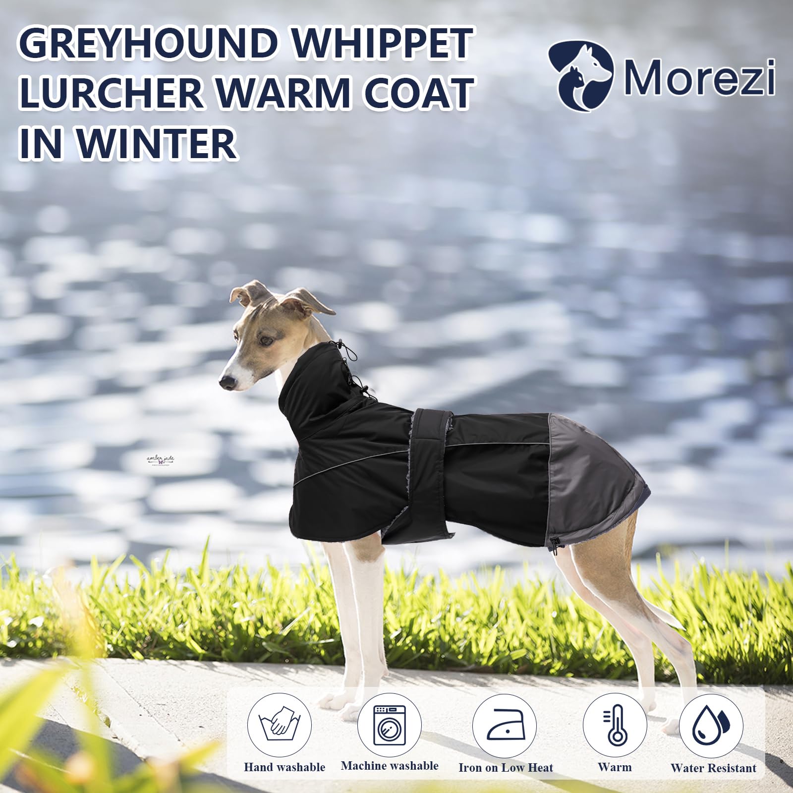 Greyhound Lurcher Winter Coat, Whippet Jacket With Padded Fleece, Water Resistant Dog Snowsuit With Adjustable Bands And High Re