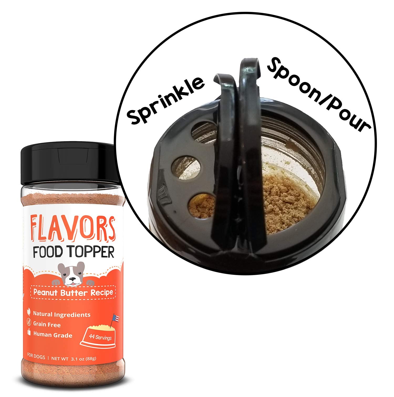 BEAUMONT BASICS Flavors Food Topper for Dogs, Peanut Butter Recipe, 3.1-Ounce