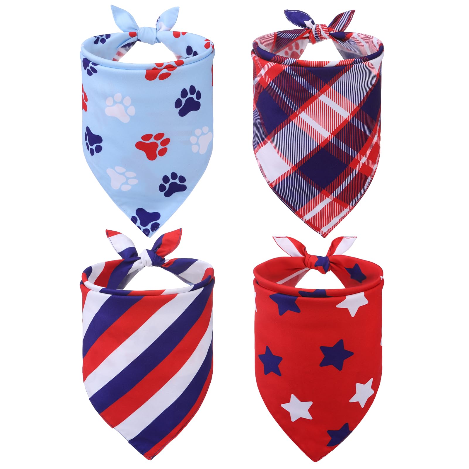 Pupteck Summer Dog Bandana 4Pcs Outfit - Fruit Soft Costume Pet Triangle Bibs Scarf, Pet Accessories Gifts For Small Medium Larg