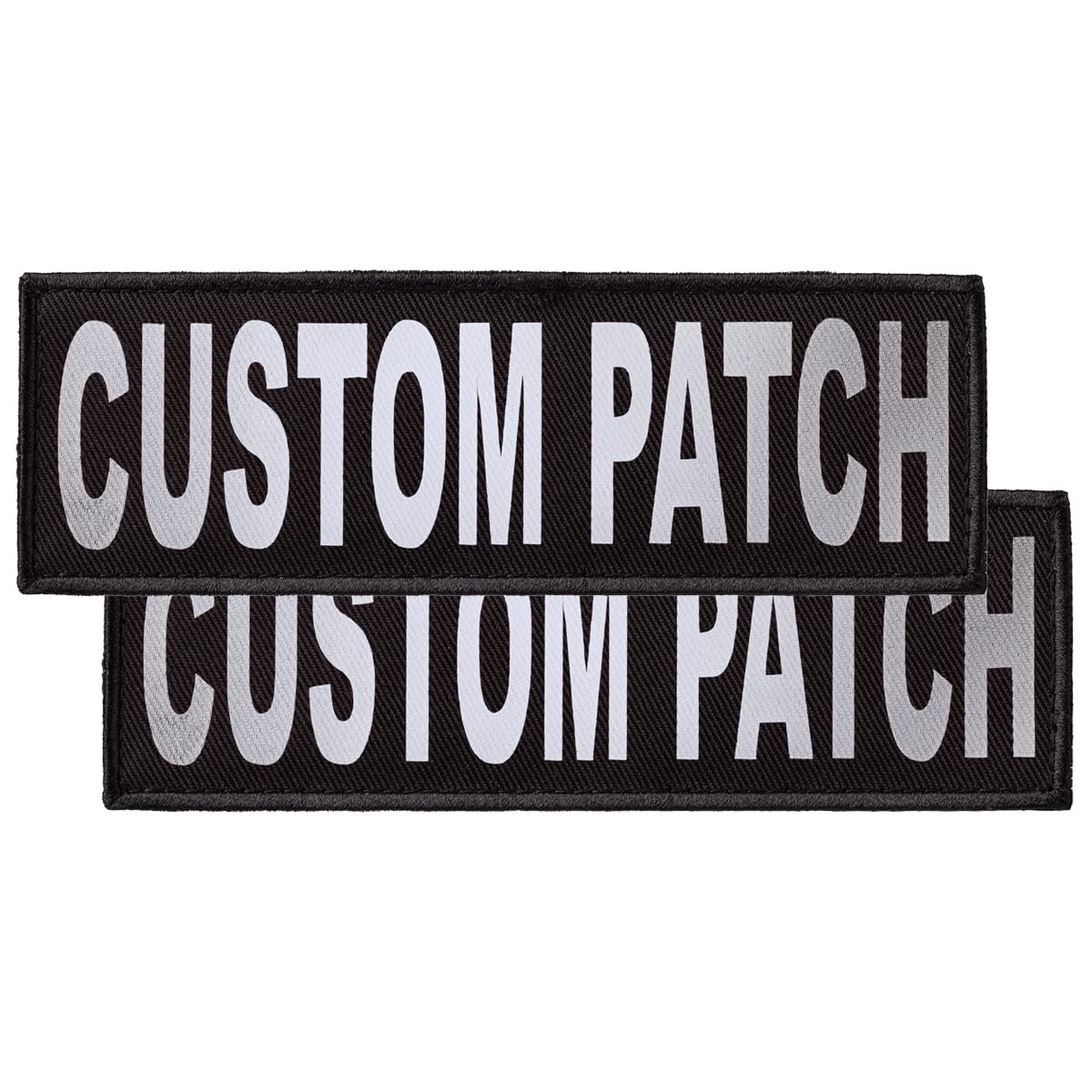 Dogline Custom Reflective Patch For Vest Harness Or Collar Customizable Text Personalized Patches With Hook Backing Name Service Dog In Training Emotional Support 2 Patches - 1.125' X 4.25'