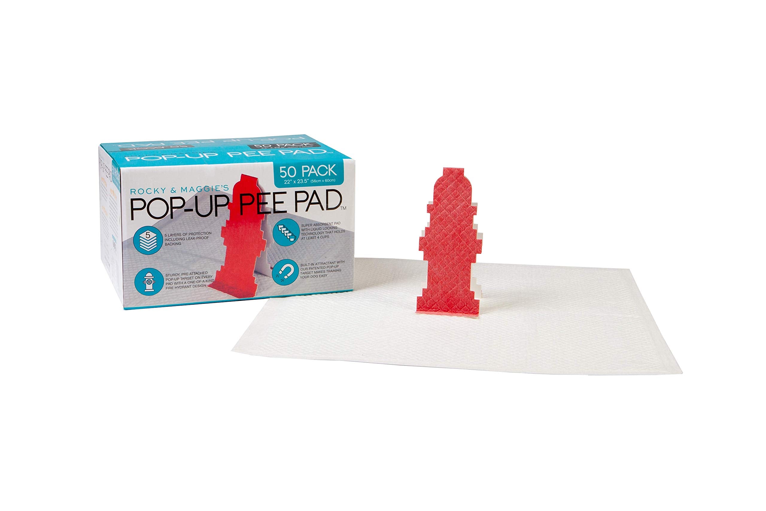 Rocky And Maggie'S - Pop-Up Pee Pad - Puppy Pee Pad - Male Puppies And Dogs Will Love The Hydrant Target Pee Pee Pad For Potty T