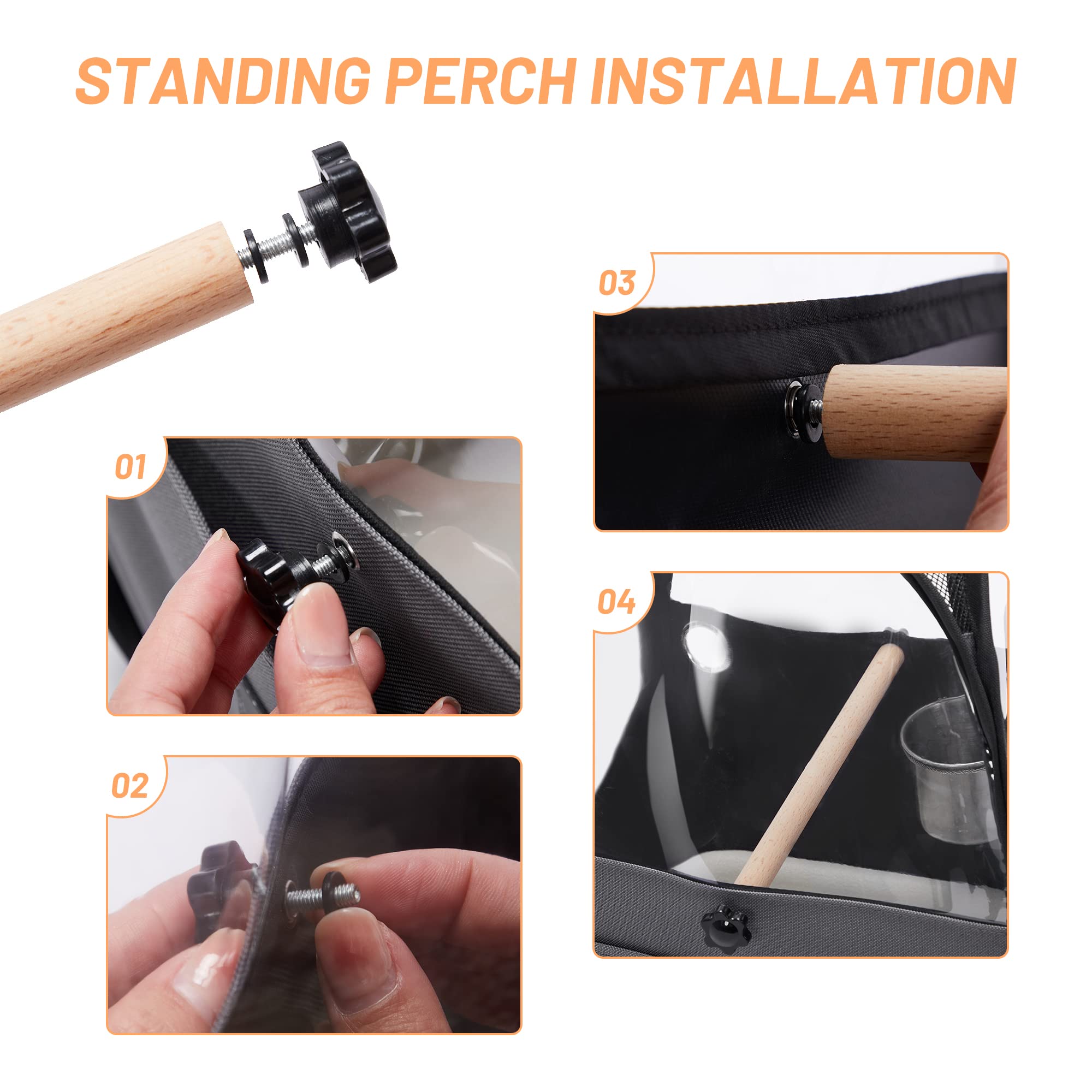 A4Pet Bird Carrier For Travel - Small Bird Travel Cage, Bird Bag With Stand, Tray And Feeding Cup, Portable And Lightweight For Small Animal Carrier