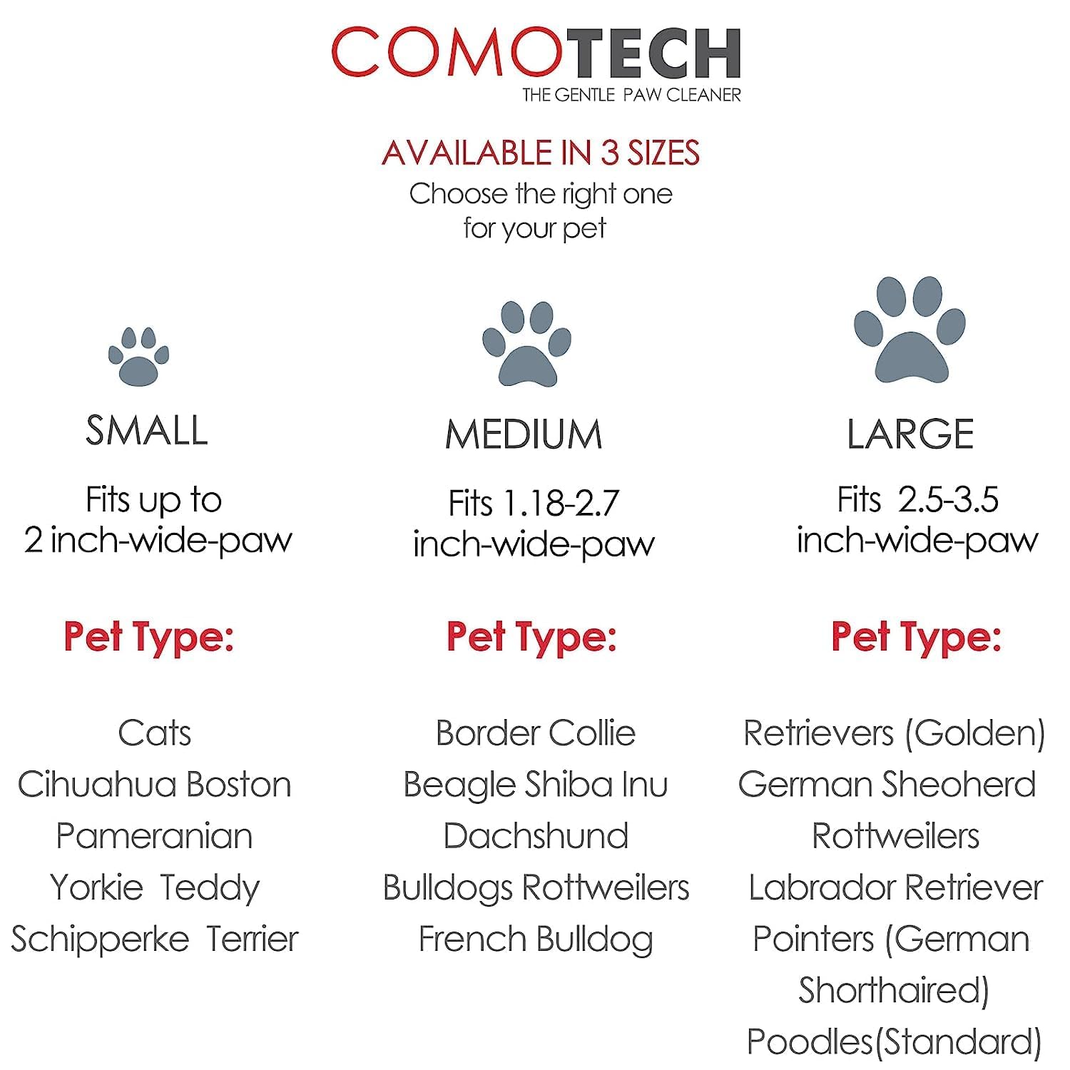 Comotech Portable Pet Paw Washer And Foot Cleaner With Silicone Brush, 3 Absorbent Towels For Small Dogs (Grey)