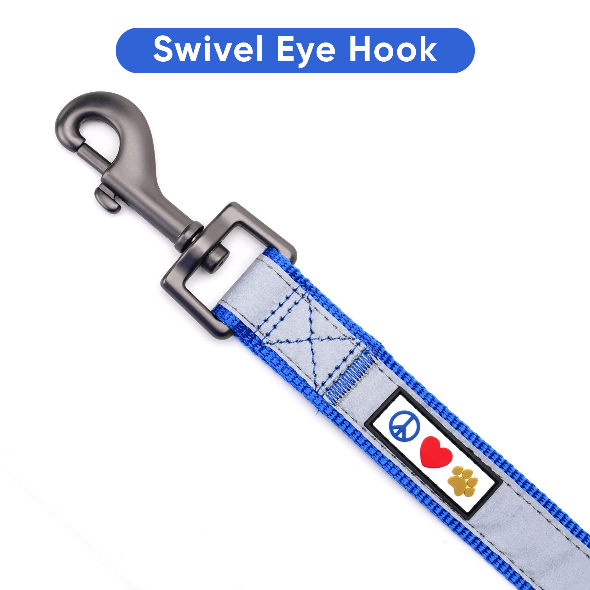 Pawtitas 6 Ft Padded Dog Leash With Comfortable Neoprene Padding Handle - Blue Lead | Small Reflective Dog Leash With Highly Reflective Band Perfect For Extra Small And Small Dogs And Puppies.
