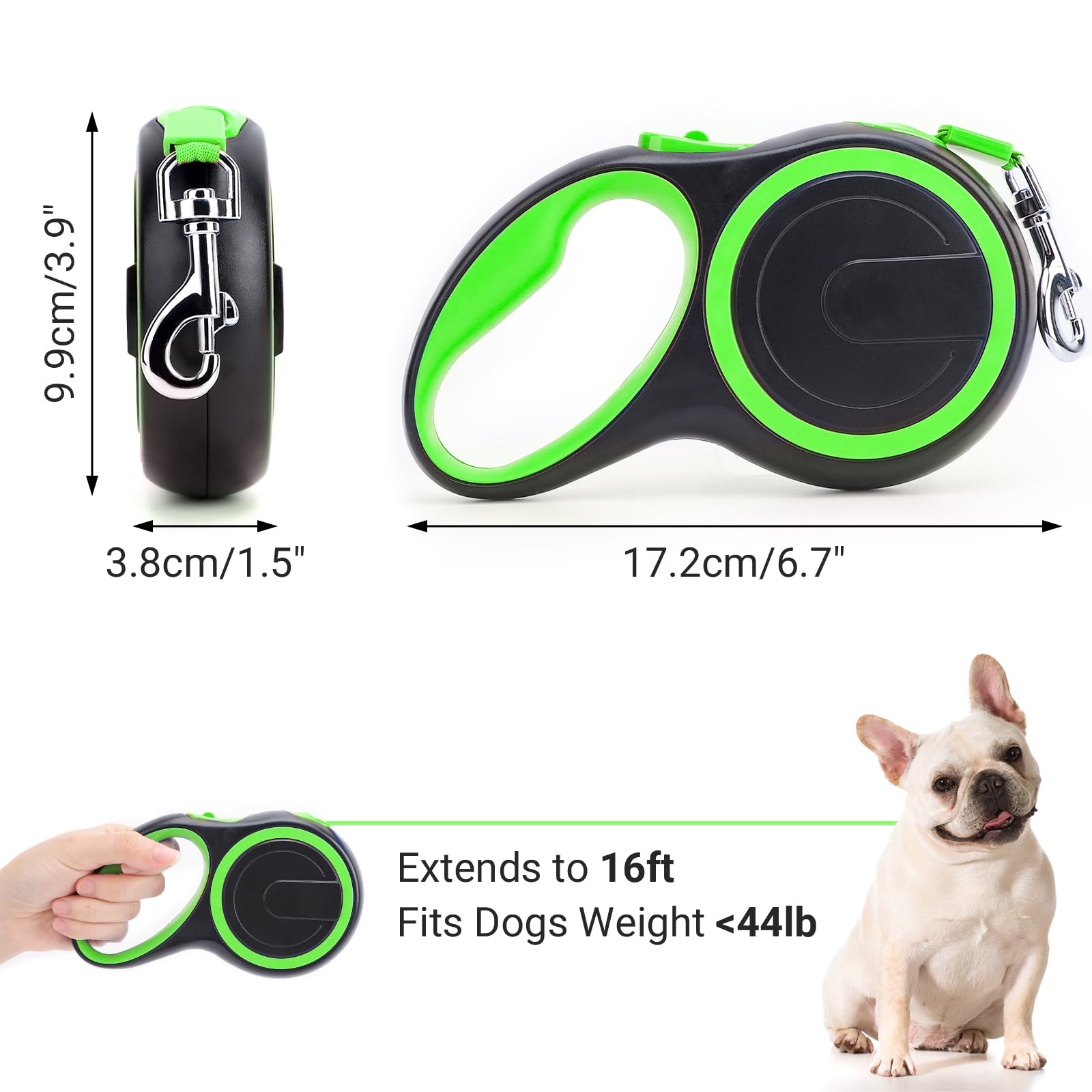 Segarty Extendable Dog Leash, 16Ft Heavy Duty Walking Dog Leash For Medium Small Dogs Up To 44Lb, Anti-Slip Handle 360Tangle-Fre