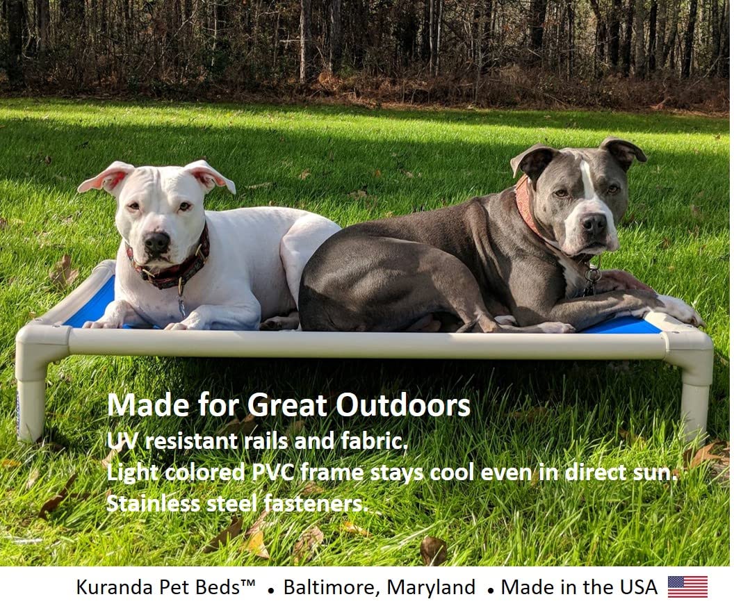 Kuranda Elevated Outdoor Bed - Almond Pvc - Sunsure Textilene Fabric (Small - 30' X 20', Sierra)