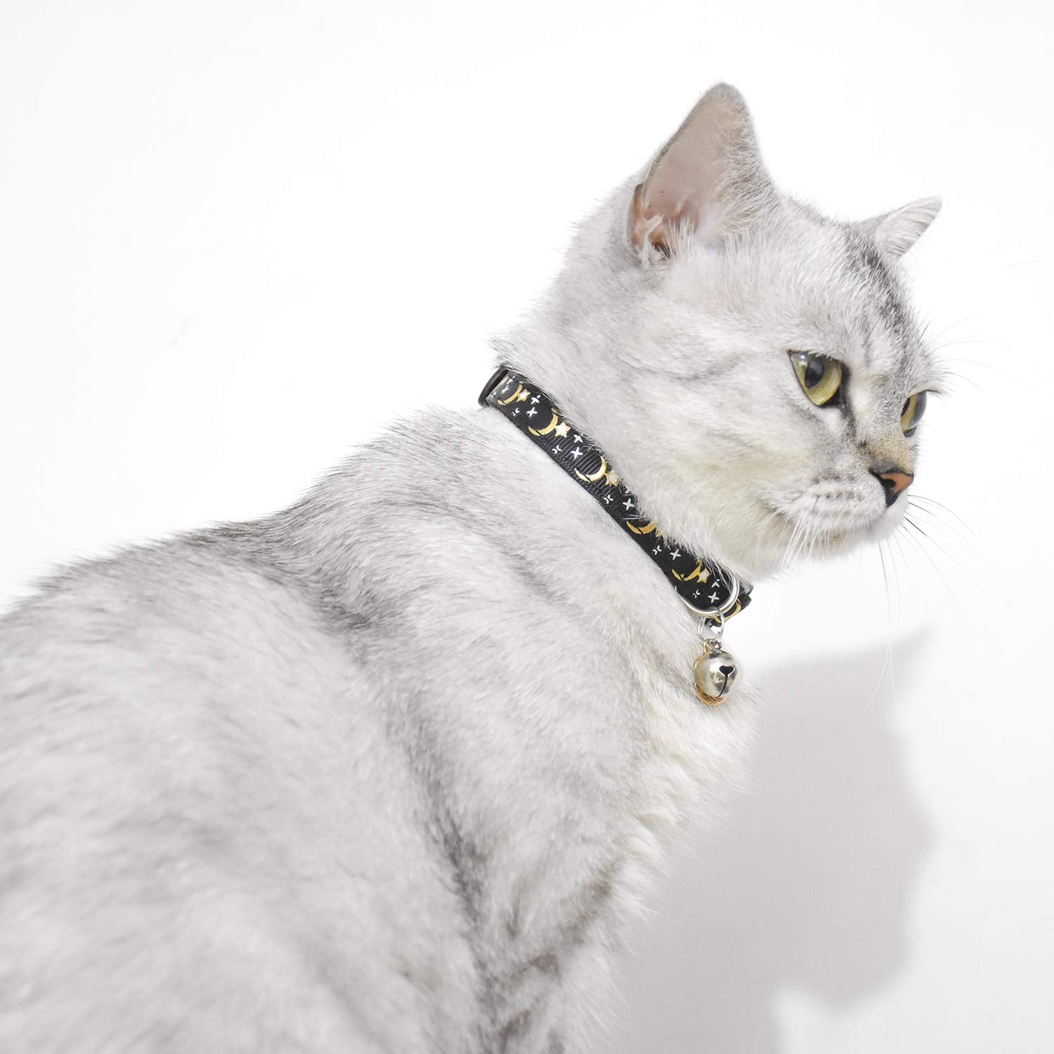 2 Pcs Breakaway Cat Collar With Bell, Cute Adjustable Kitten Collars With Accessories (Blue Black)