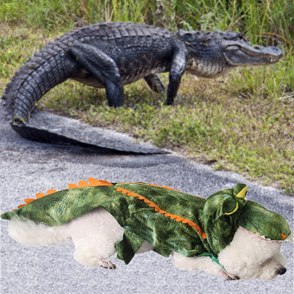 Kodervo Alligator Dog Costume - Funny Crocodile Outfit for Small, Medium, Large Dogs - XL Size for Halloween Cosplay Dress Up