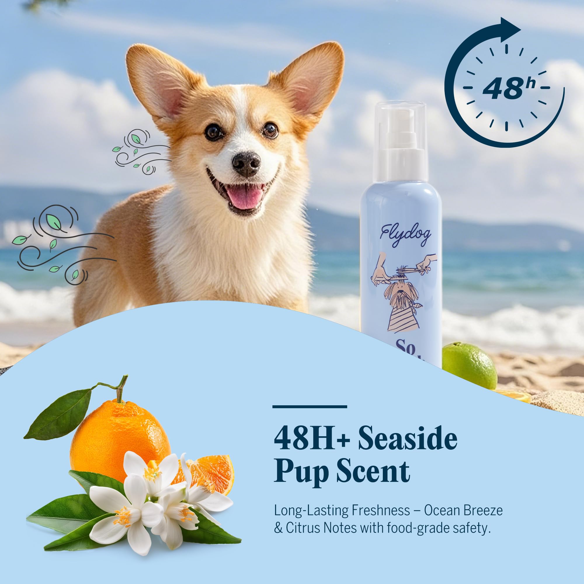 Flydog Pet Detangler Spray For Dogs & Cats - Leave-In Hair Detangler Spray For Tangle-Free Grooming | Dog & Cat Coat Conditioner