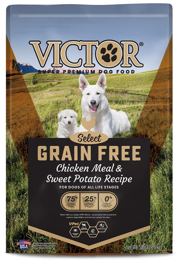 Victor Super Premium Dog Food - Grain Free Chicken Meal & Sweet Potato Recipe - Dry Dog Food for Dogs of All Life Stages - High 