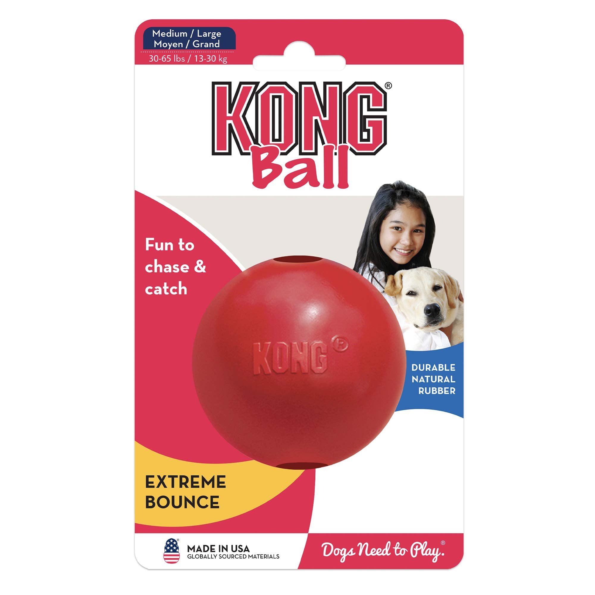 Kong, Ball Red, Medium/Large
