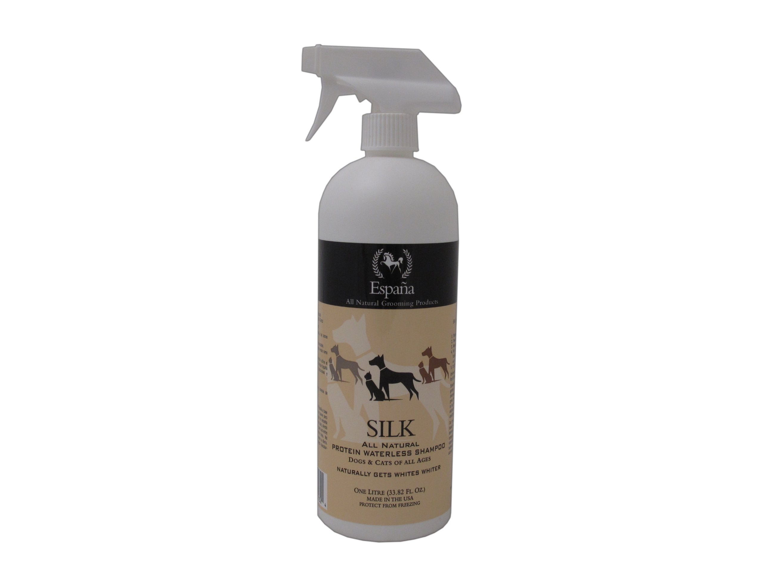 Espana Silk ESP0220DC Specially Formulated Silk Protein Waterless Shampoo for Dogs and Cats, 33.82-Ounce