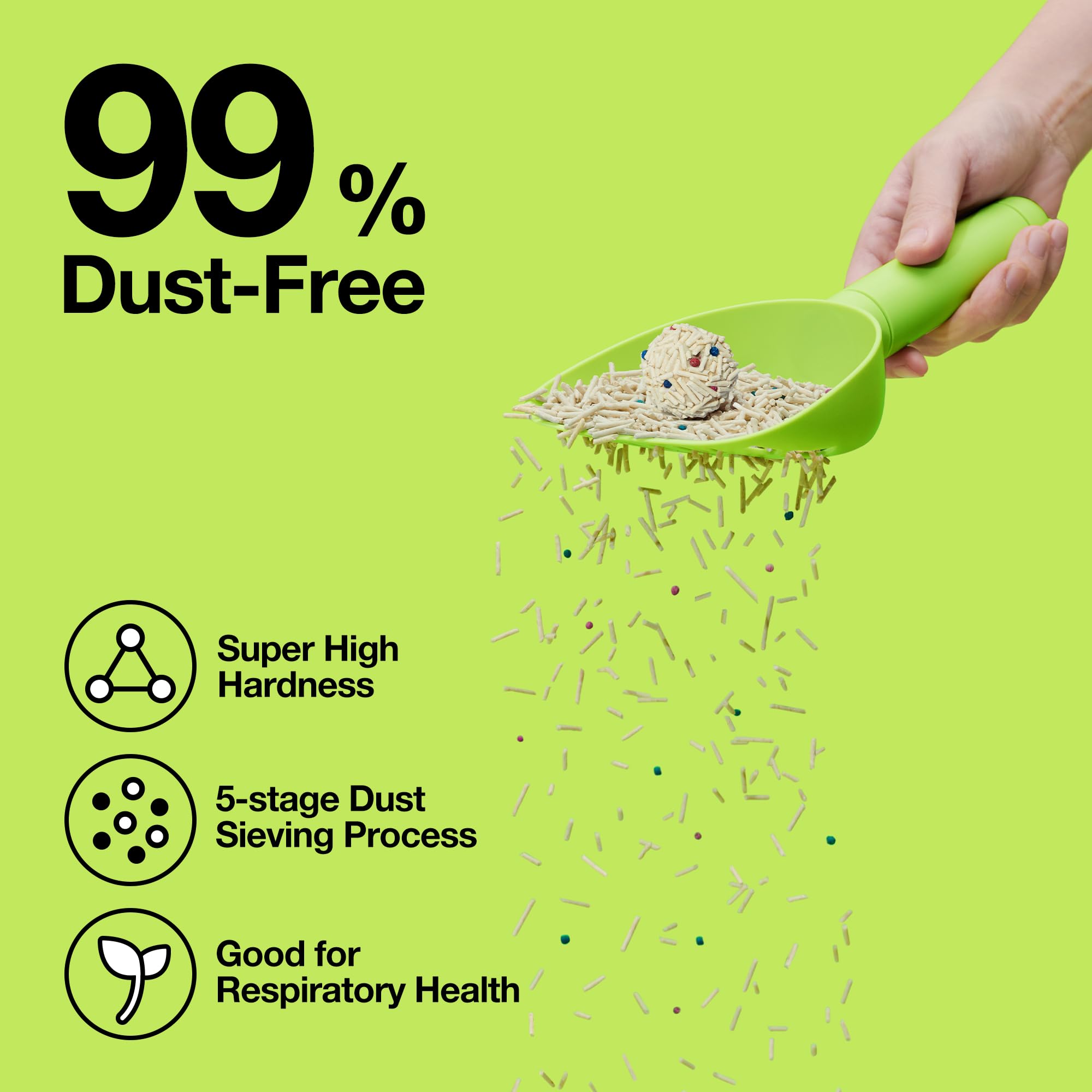 Vetreska Tofu Cat Litter, Natural Strong Clumping Flushable Litter Pellets, Ultra Water Absorbent Deodorant Tofu Litter, Dust-Fr