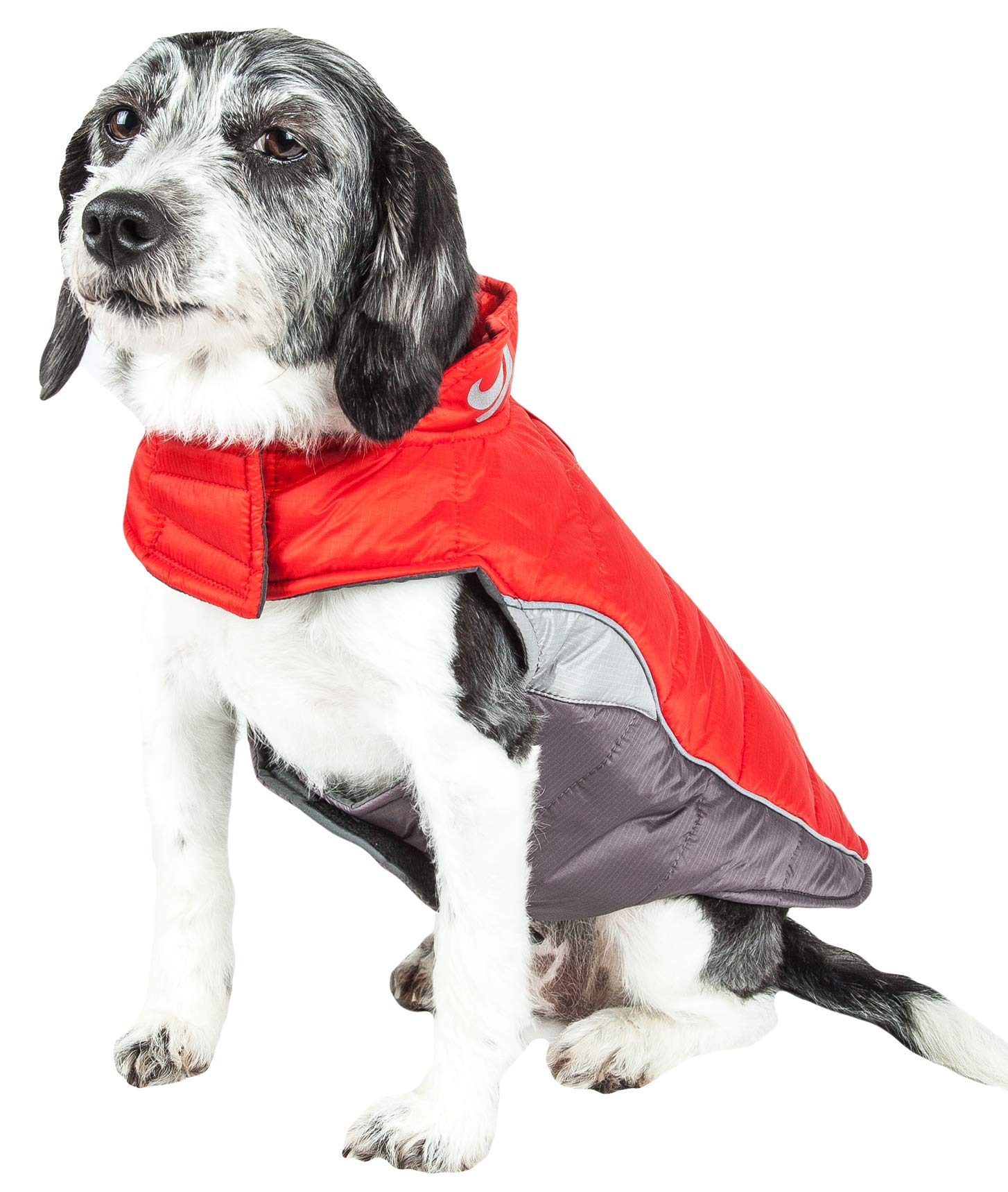 DOGHELIOS Hurricane-Waded Plush Adjustable 3M Reflective Insulated Winter Pet Dog Coat Jacket w/ Blackshark technology, Medium