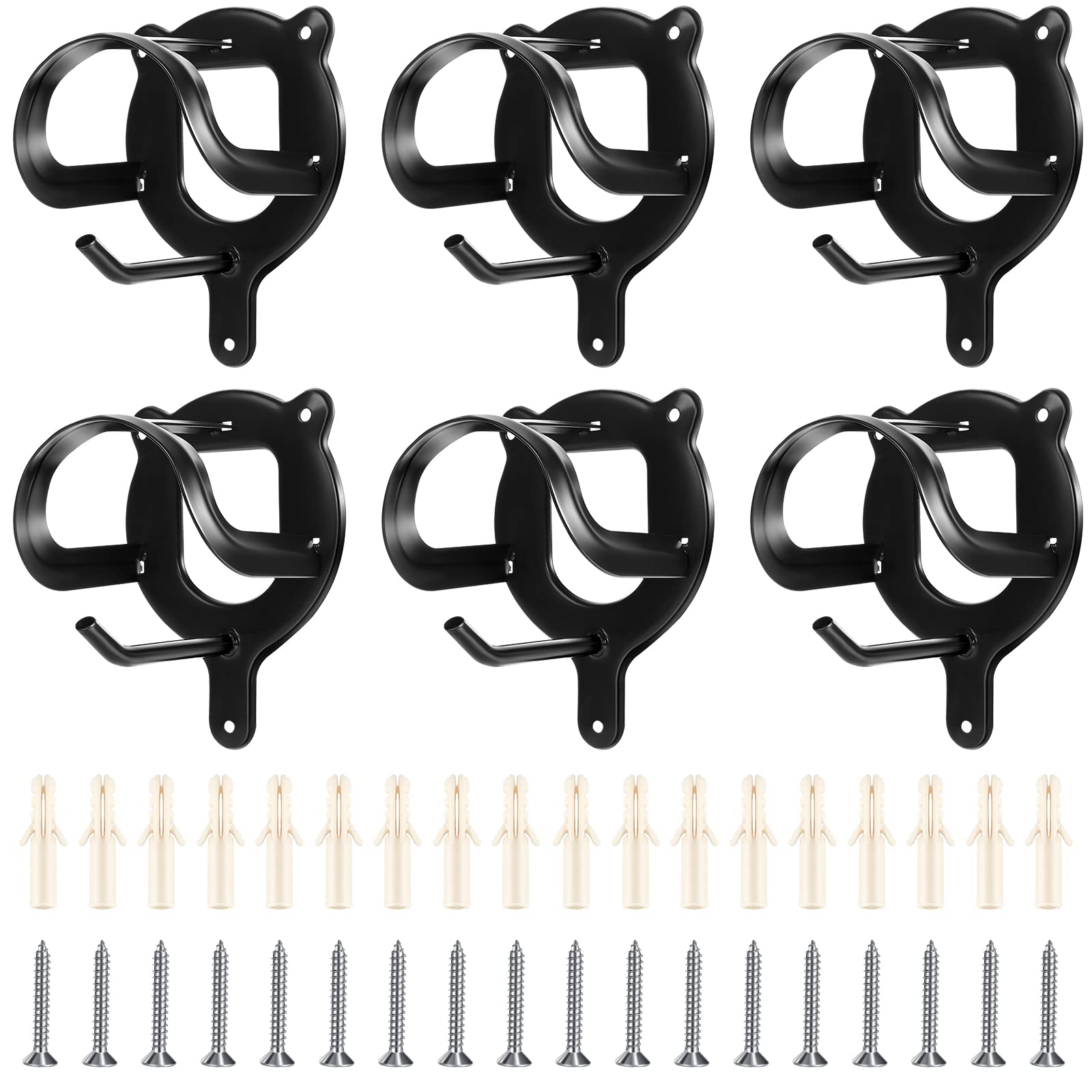 6 Counts Horse Bridle Rack Bridle Bracket Bridle Hooks Horse Tack Storage Halter Hanger Metal Bridle Holder With Tubes And Screw