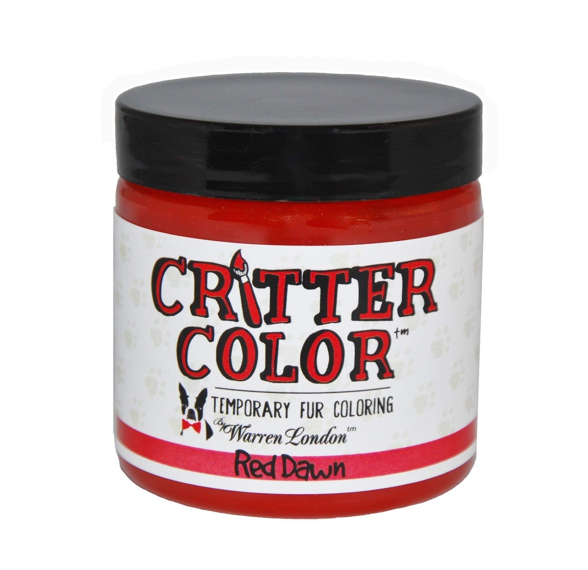 Critter Color Temporary Pet Fur Coloring- Warren London- Easy To Use- 7 Colors- Made in USA- Red