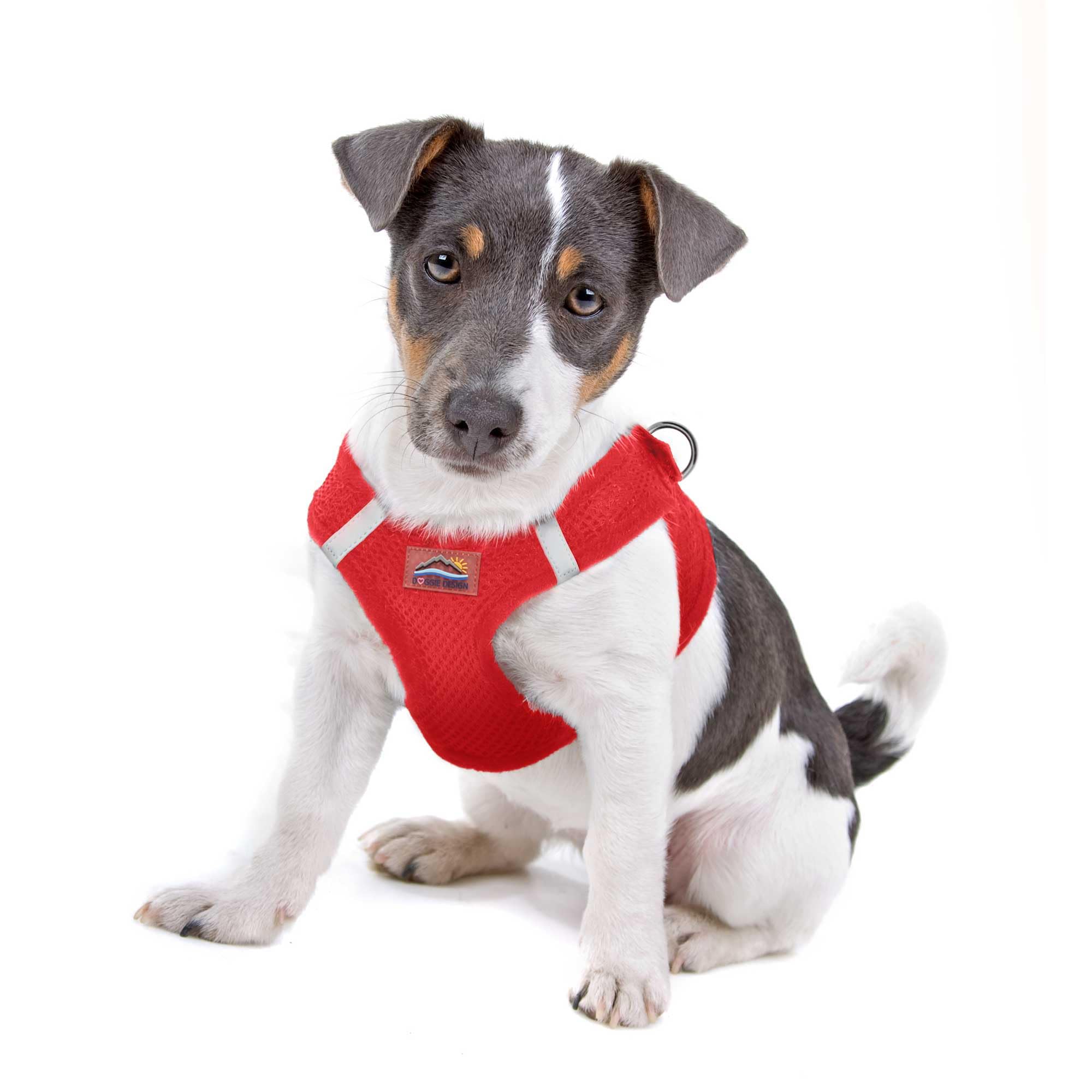 Doggie Design American River Ultra Choke-Free Mesh Dog Harness Red (Small)