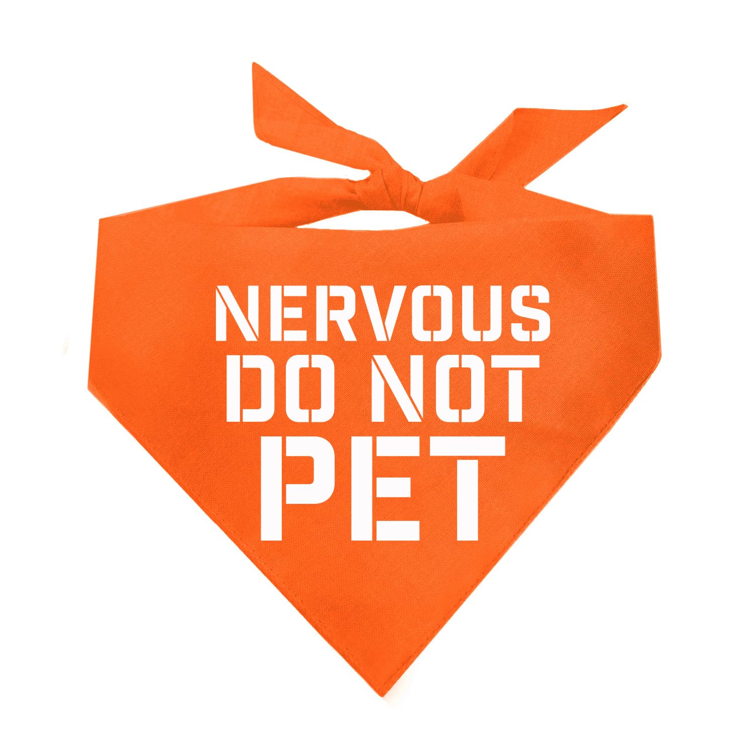 Nervous Do Not Pet Dog Bandana (Orange, Xs 156)