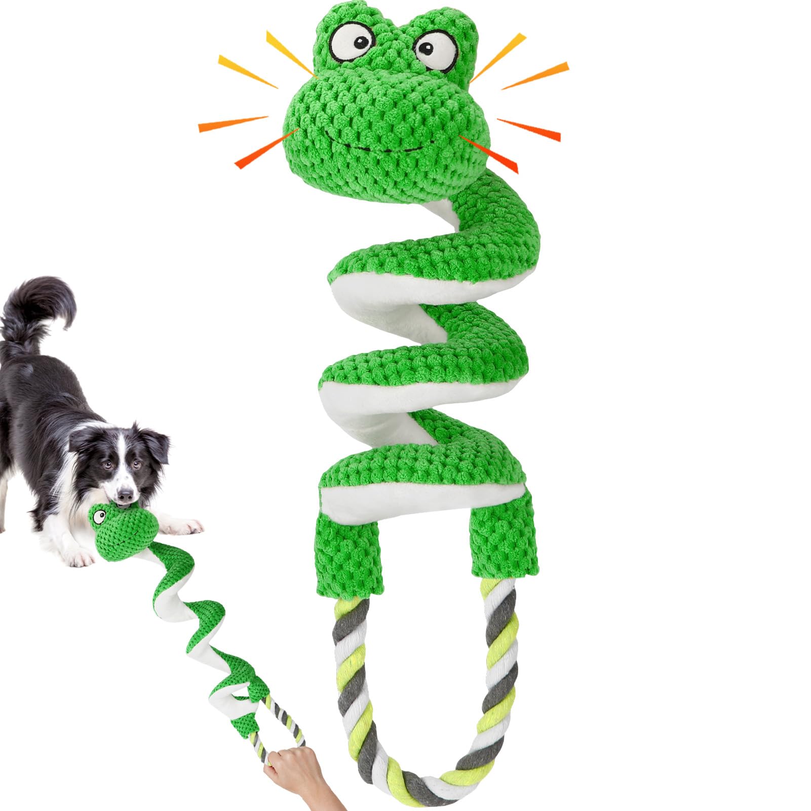 Eneston Duty Dog Rope Toys With Crinkle Paper & Squeaker - Interactive Tug Of War Pull Toy For Puppy Boredom, Teeth Cleaning -To