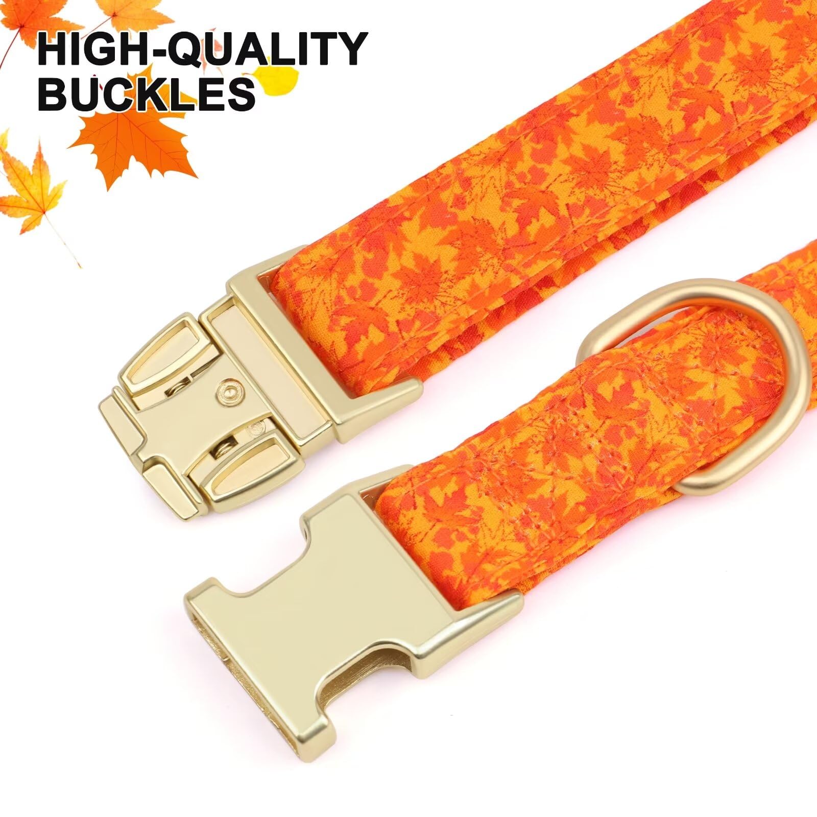 Beirui Cute Girl Dog Collars for Female Dogs, Fall Dog Collar with Flower, Soft Floral Pet Collars for Small Medium Large Dogs(M
