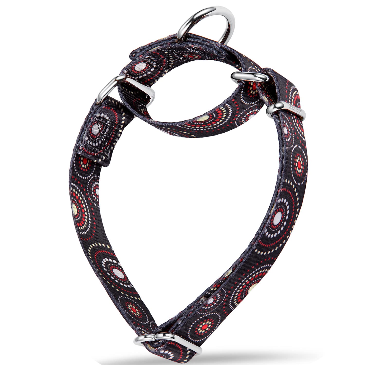 Dazzber Martingale Collar Dog Collar No Pull Pet Collar Heavy Duty Dog Martingale Collars Silky Soft With Unique Pattern For Medium And Large Dogs (Medium, 1 Inch Wide, Firework Dots -Black)