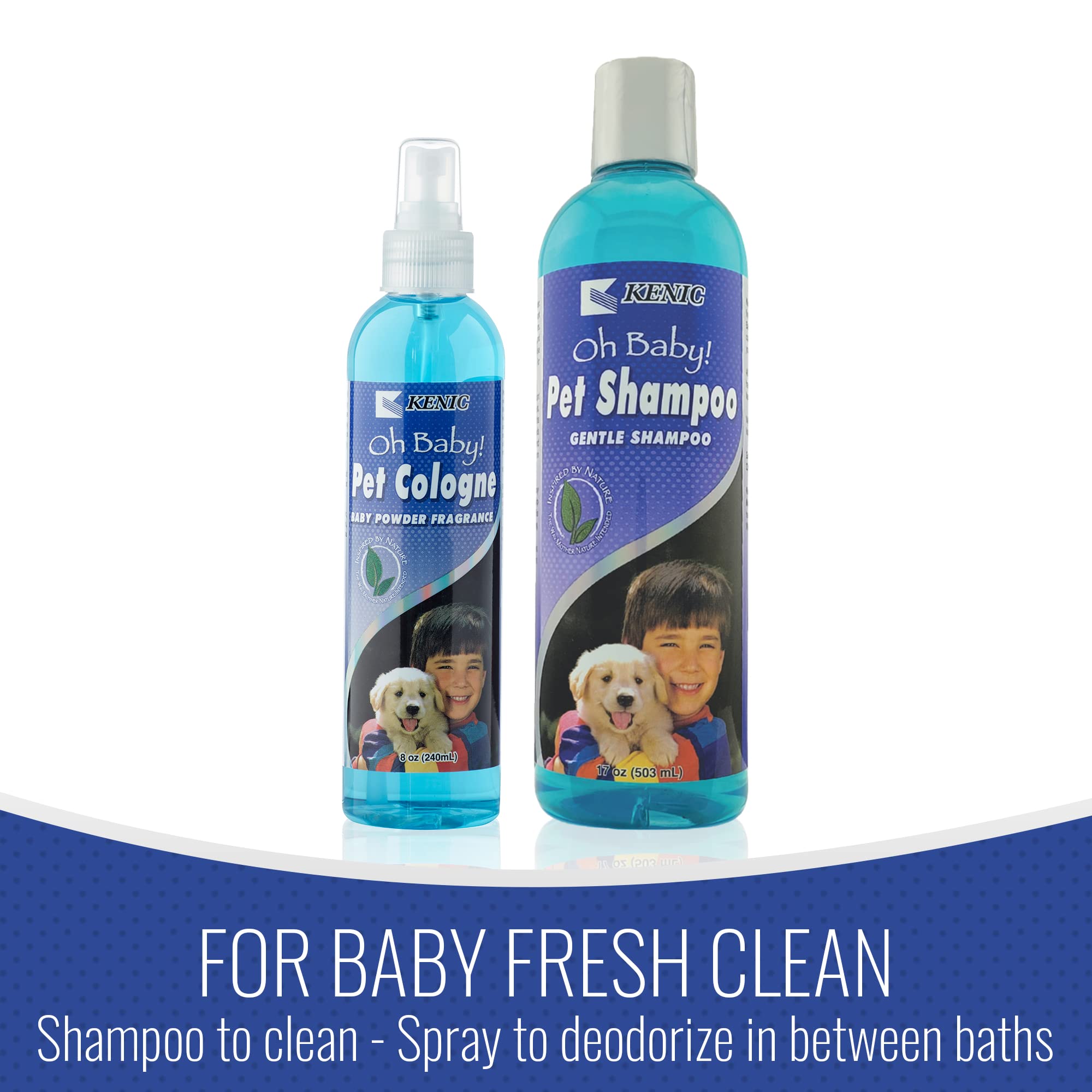 Kenic Oh Baby Pet Cologne - Long-Lasting Baby Powder Scented Dog & Cat Deodorizing Spray - Odor Neutralizing & Coat Refreshing -