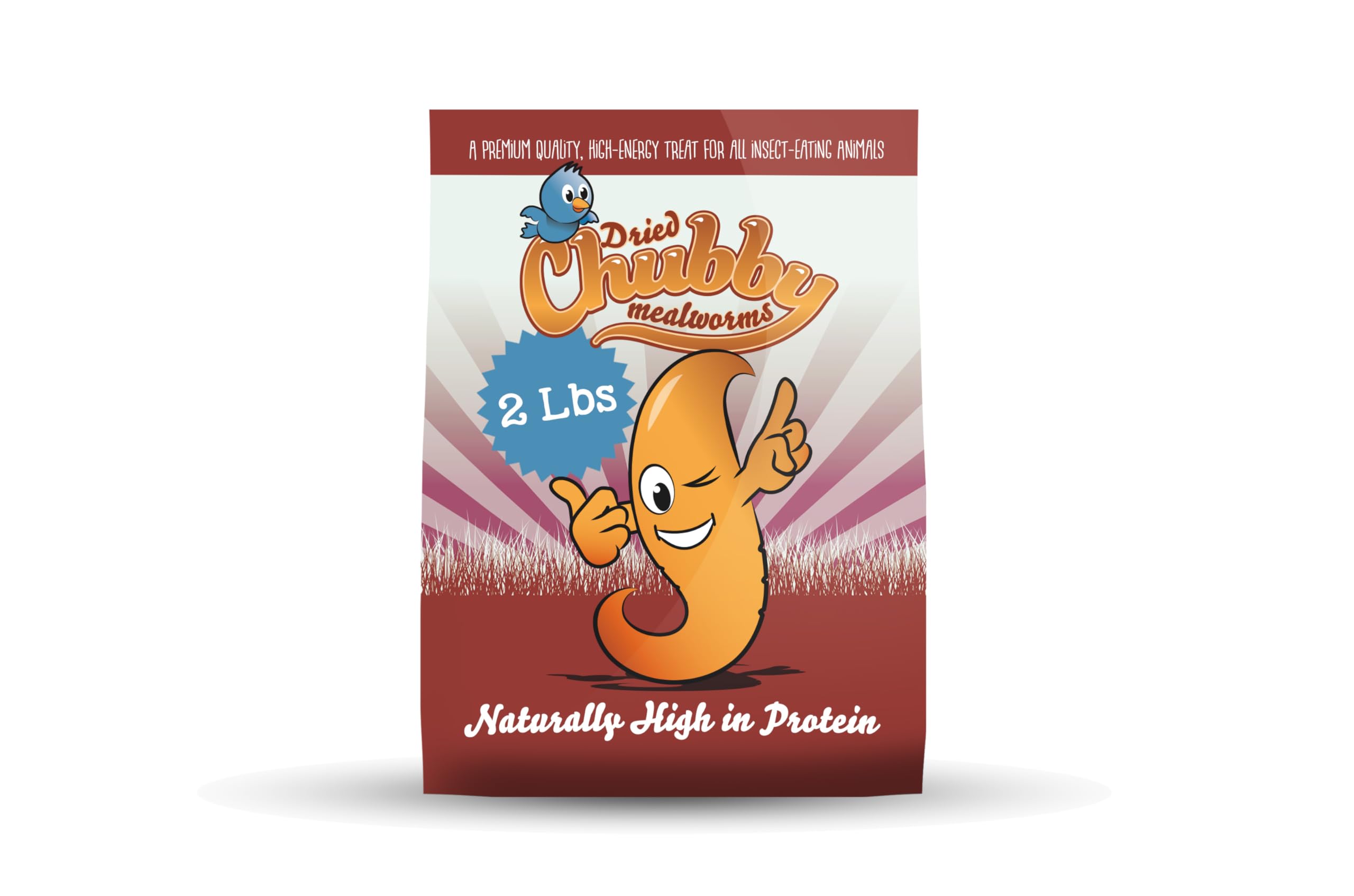 Chubby Dried Mealworms | 2  lbs | High-Protein Non-GMO Treats for Chickens, Ducks, Wild Birds & Backyard Pets