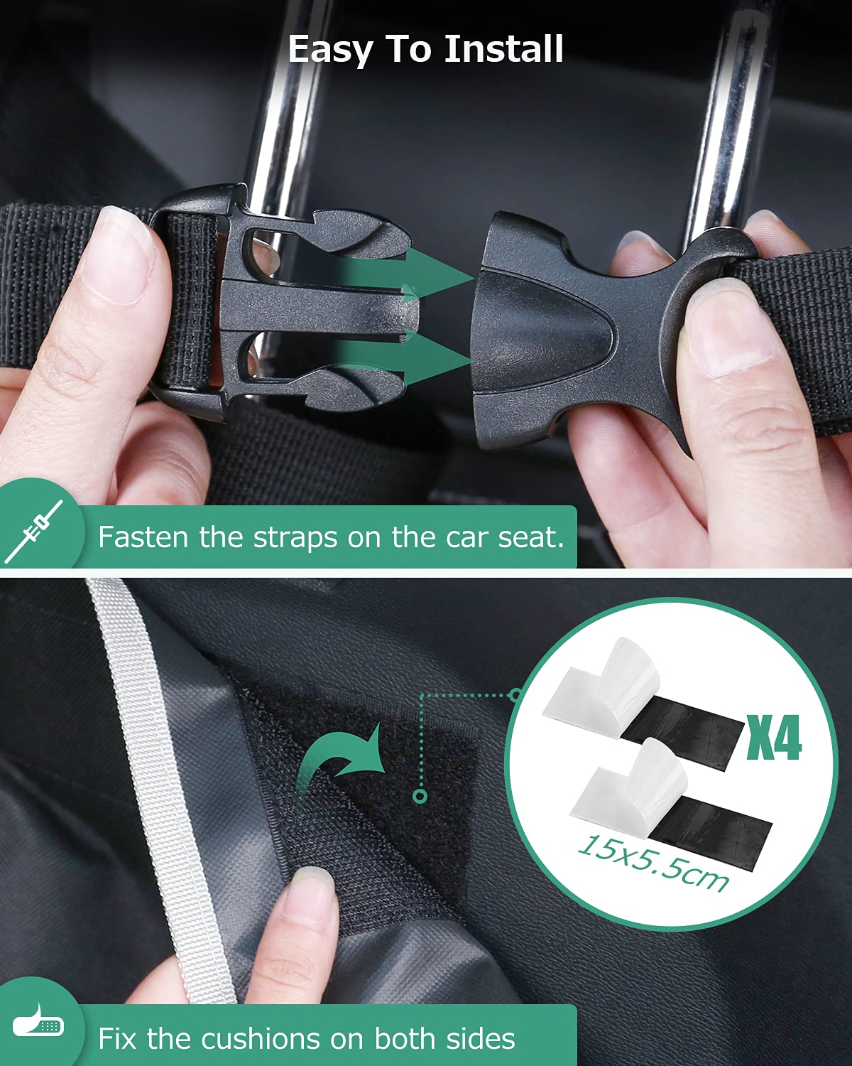 Oasser Suv Cargo Liner For Dogs, Waterproof Cargo Cover Pet Trunk Mat With Bumper Flap Protector 2 Large Pockets (Black, L With Side Flaps 40.5'' X 72.8'')