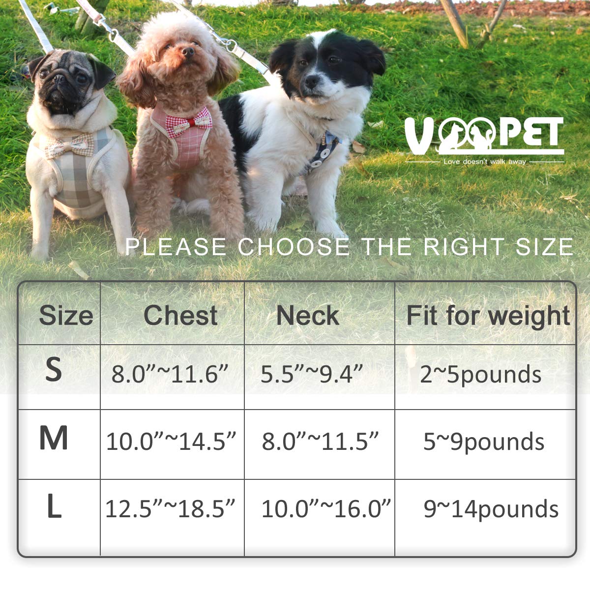Voopet Puppy Harness Easy To Put On & Take Off Step In Dog Harness, Puppy Soft Padded Mesh Front Vest With Leash, Adjustable Pet