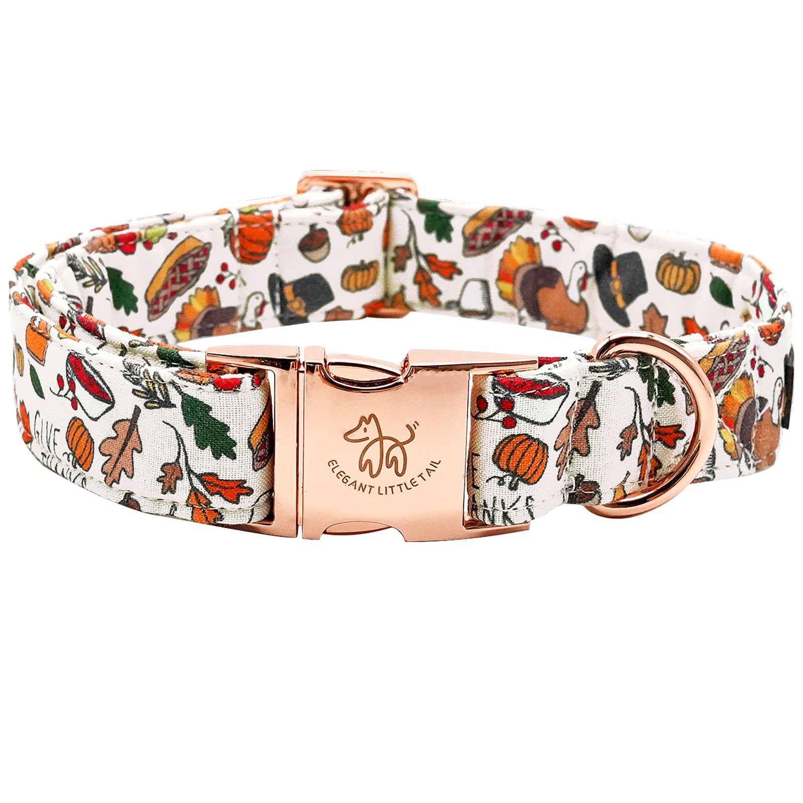 Elegant Little Tail Thanksgiving Dog Collar, Fall Turkey Print Pet Collar Durable Dog Collars Male Or Female Holiday Pet Gift Ad