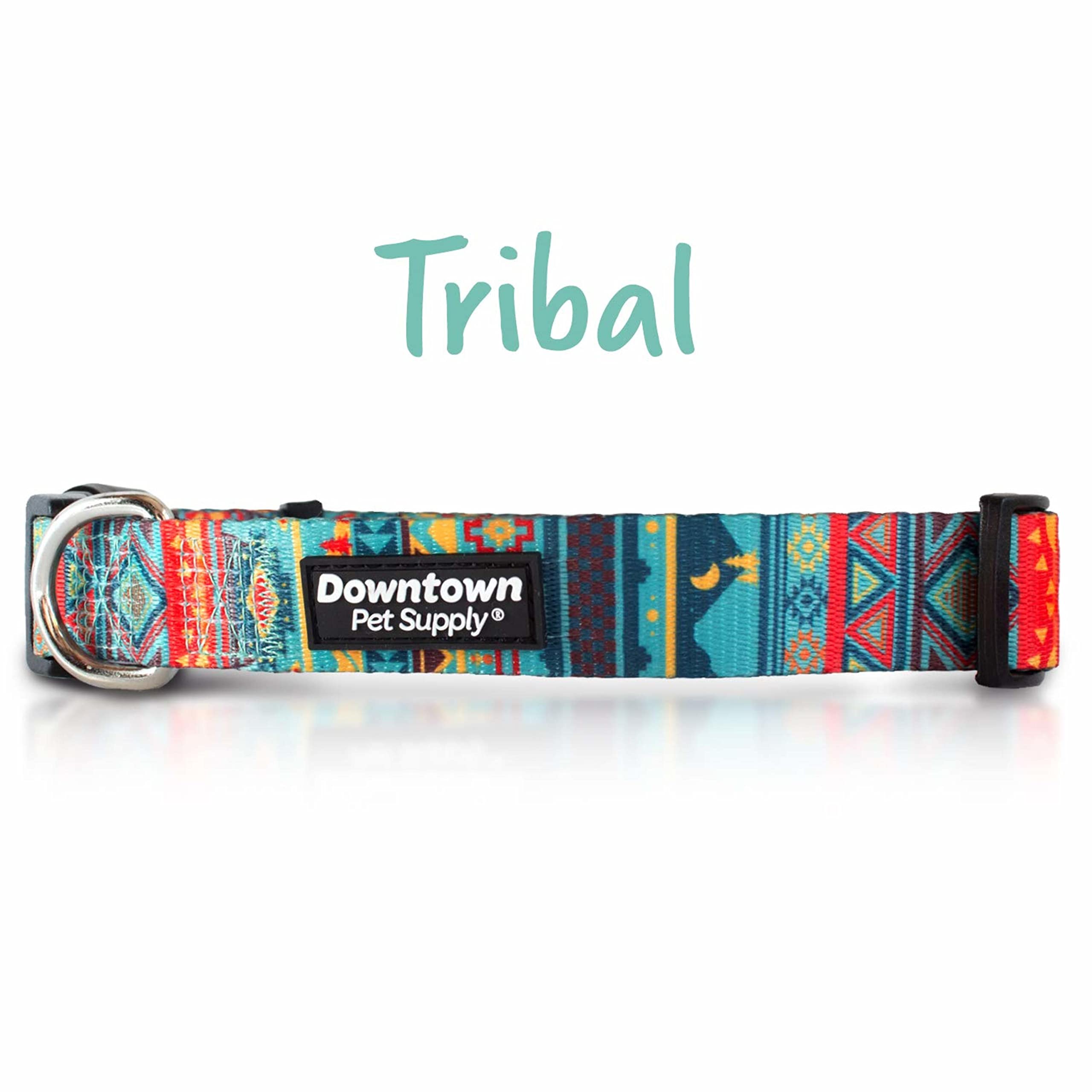 Downtown Pet Supply - Best & Fancy Adjustable Dog Collar With Quick Buckle & D-Ring - Hand Wash Safe - Tribal - Medium