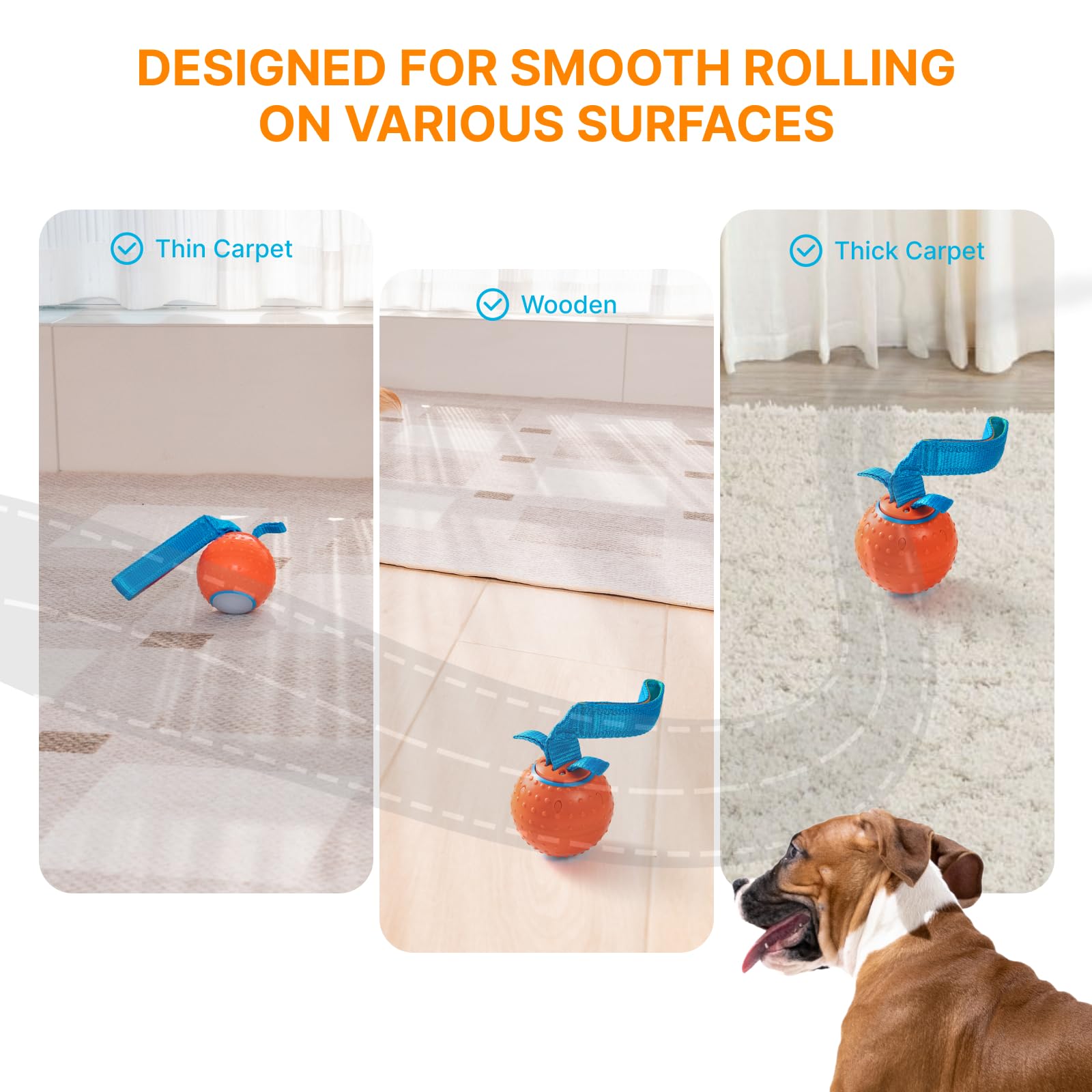 Interactive Dog Ball Toys Electric Automatic Moving Dog Toys To Keep Them Busy Rechargeable Smart Rolling Dog Squeaky Ball For L
