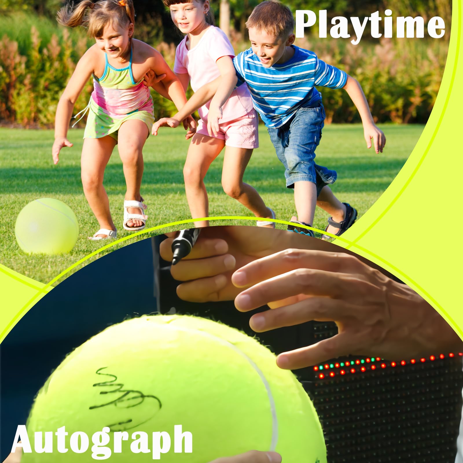 Large Dog Tennis Ball,9.5' Giant Doy Sport Ball Toy,Pet Birthday Gifts Interactive Dog Toys For Small Medium Large Dog