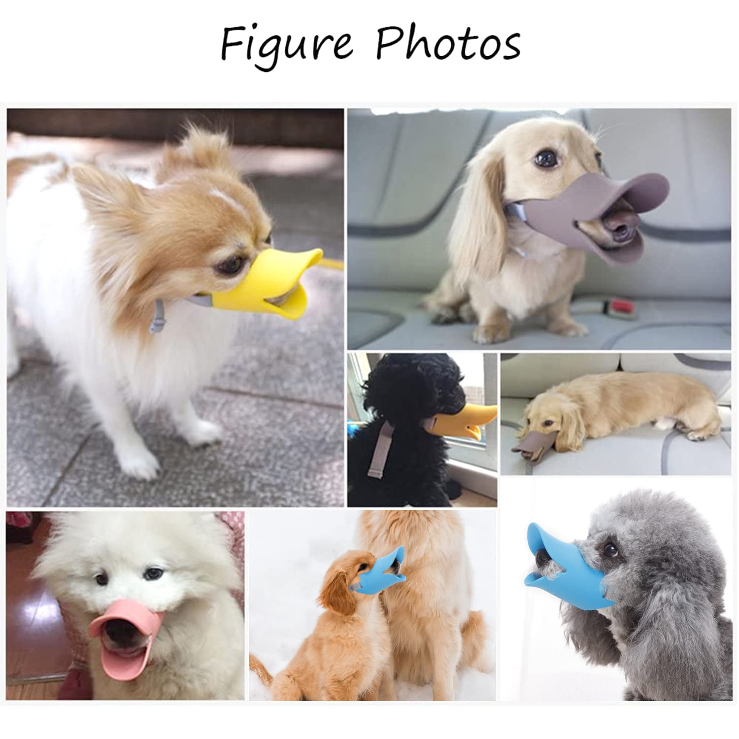 Nacoco Anti Bite Duck Mouth Shape Dog Mouth Covers Anti-Called Muzzle Masks Pet Mouth Set Bite-Proof (Blue, M)