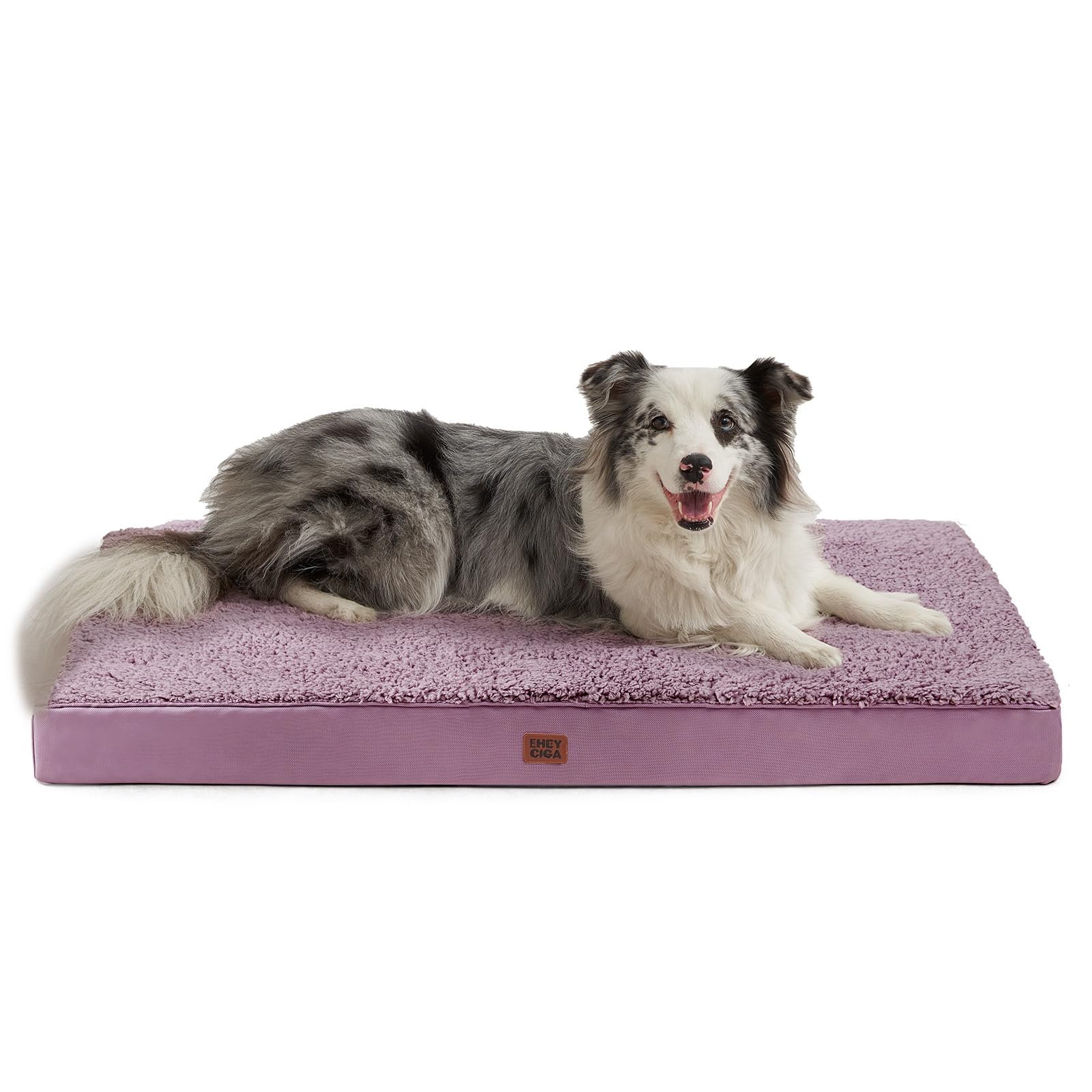 EHEYCIGA Orthopedic XL Dog Beds for Extra Large Dogs with Removable Washable Cover for Crate, Fog Purple, 41x27