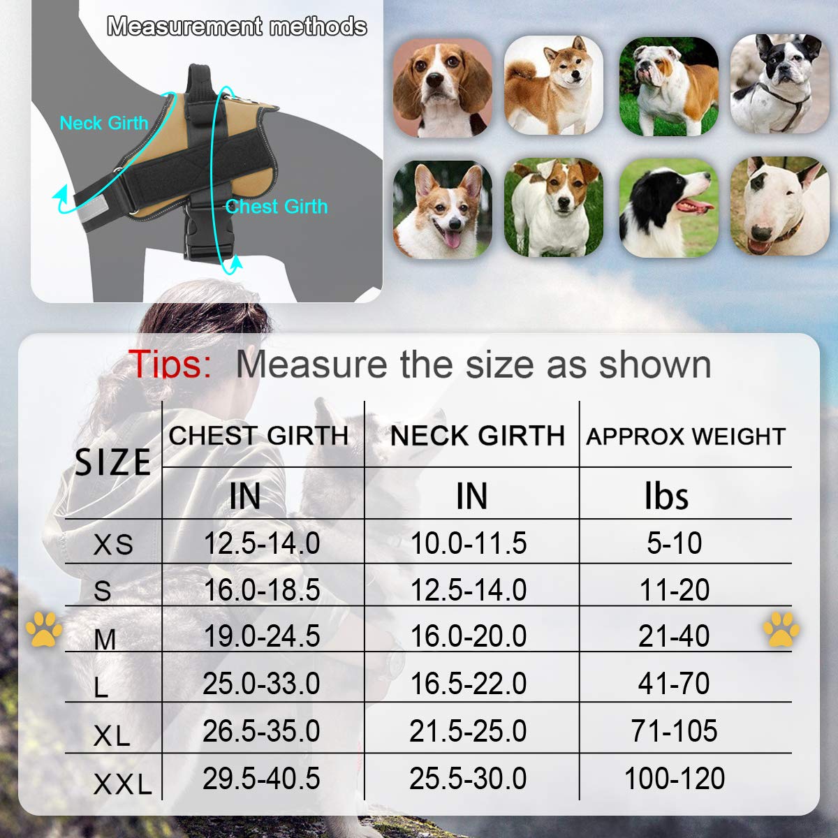 Bolux Dog Harness, No-Pull Reflective Dog Vest, Breathable Adjustable Pet Harness With Handle For Outdoor Walking - No More Pulling, Tugging Or Choking (Army Yellow, M)