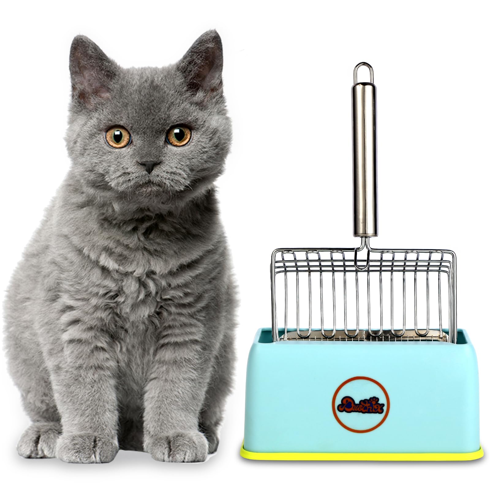 Dustnix Cat Litter Scoop, Metal Cat Litter Scoopers, Deep Shovel,Cat Litter Sifter, Kitten Poop Sifting,Heavy Duty Speed Sifter