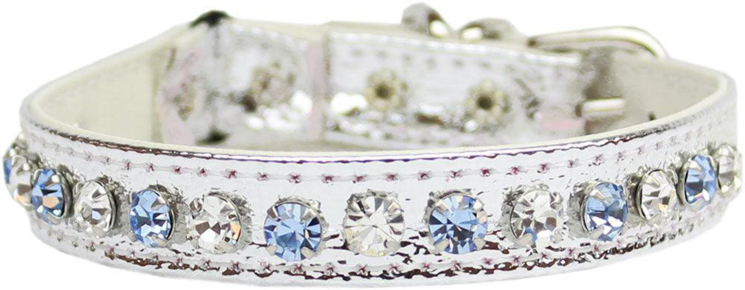Cat Safety Collar, &quot;One Row Rhinestone Deluxe&quot; Pink 12
