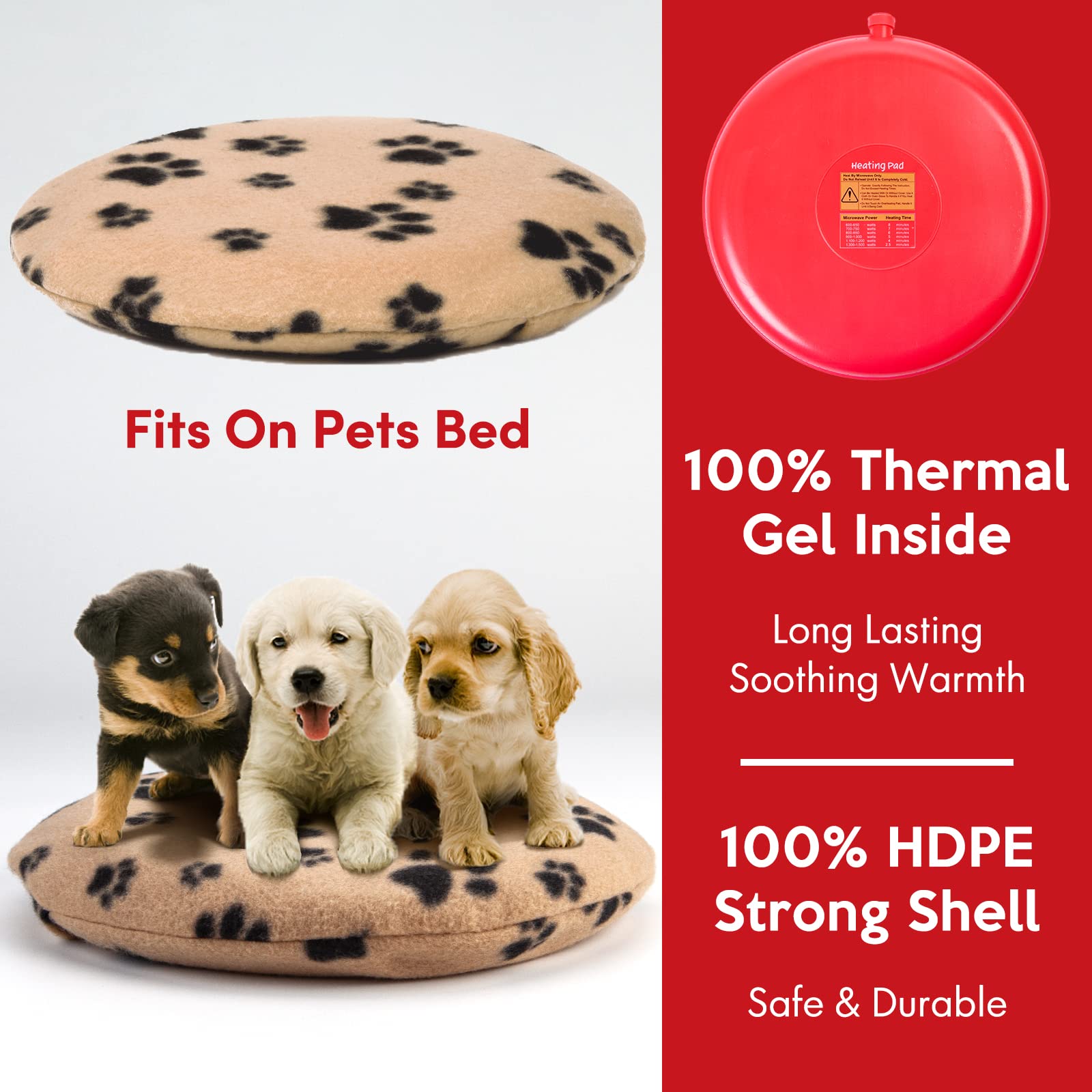 Original Pet Heating Pad Microwave, Snuggle Warming Safe Outdoor Newborn Kitten Puppy Pet Bed Warmer, Gel Reusable Heat Disc, Waterproof Heating Disk For Dog, Cat, Rabbit And Guinea Pig, Pet Gifts