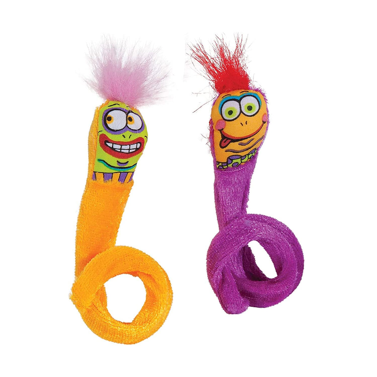 Doskocil Bamboo Pet Cam650037 2-Pack Fat Cat Springy Worms Catnip Toy