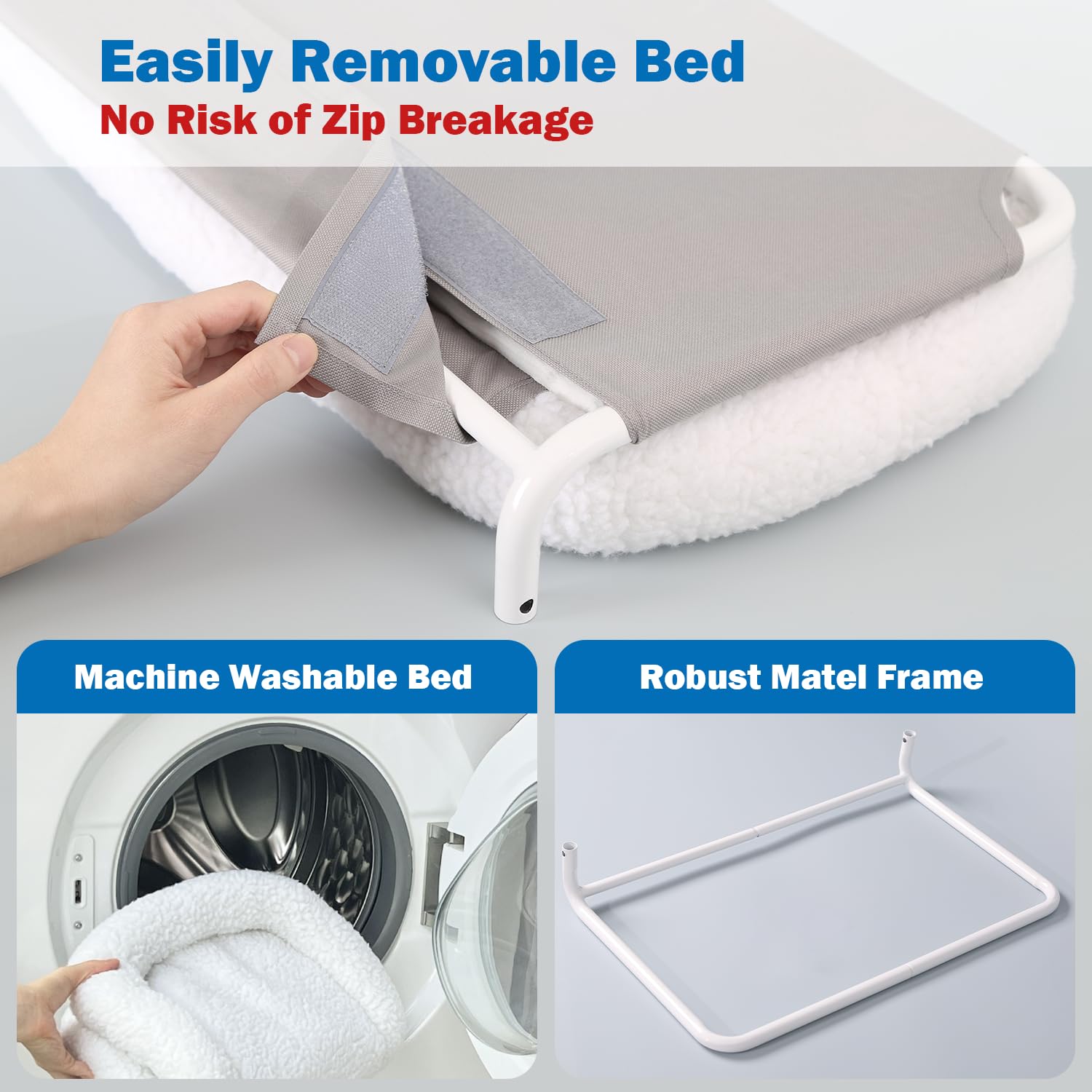 Zakkart Foldable Cat Hammock For Window - Cordless, Embeded Machine Washable Bed, Robust Metal Frame - Cat Window Perch For Larg