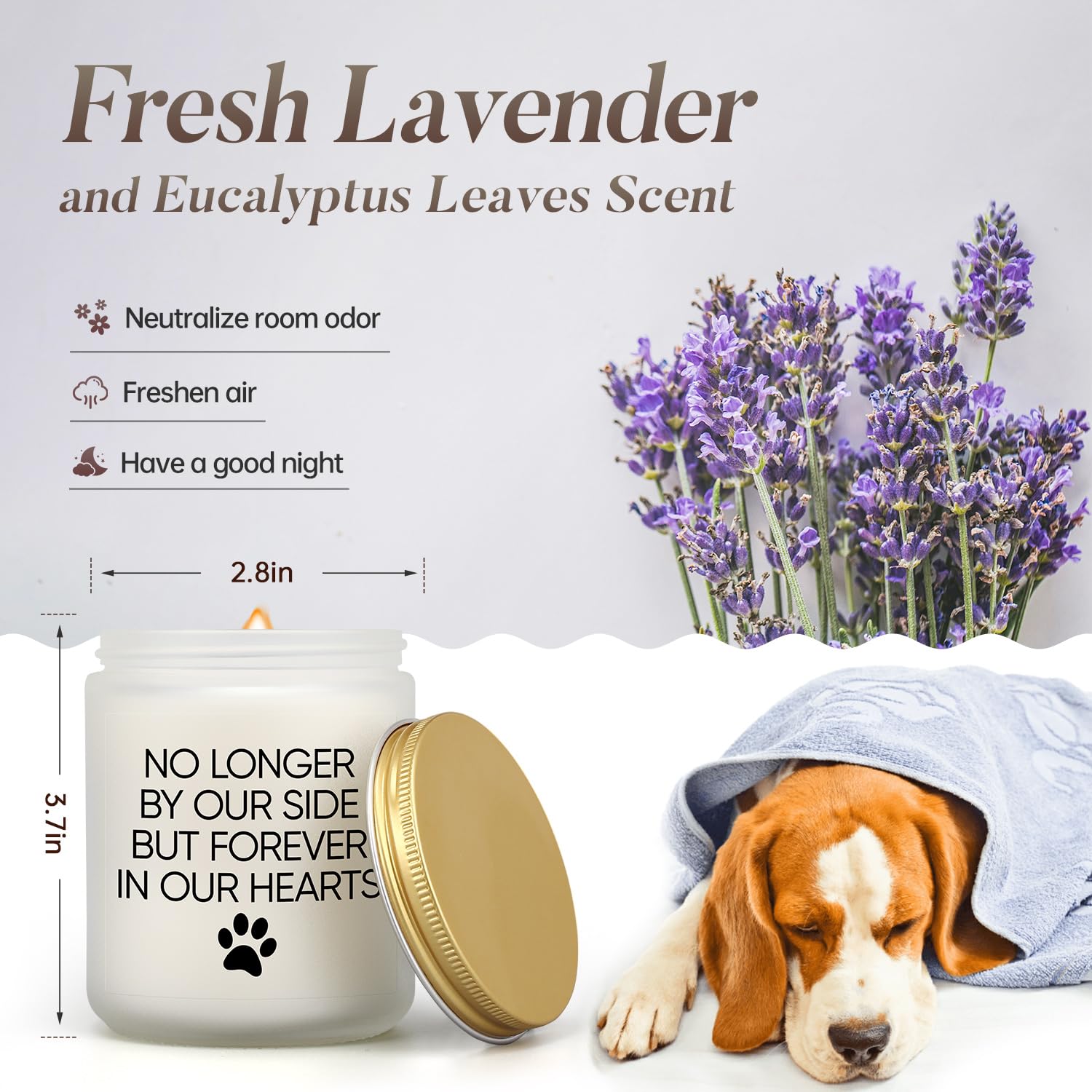 Cingue Dog Memorial Gifts For Loss Of Dog, Pet Gifts, Pets Sympathy Gift, Bereavement Remembrance Cat Candle, Passing Away Condo