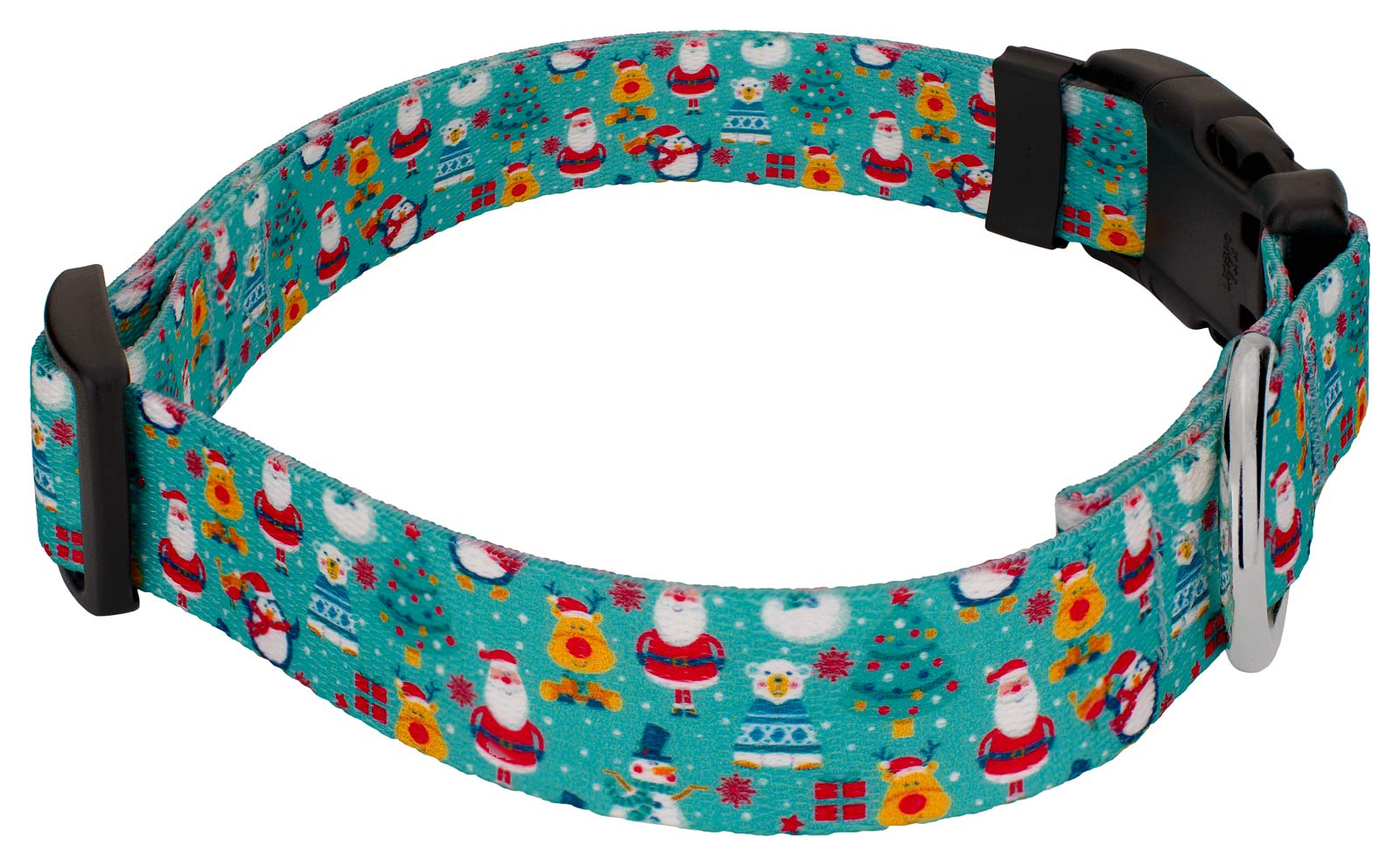 Country Brook Design - Santa & Friends Christmas Dog Collar With 23 Festive Patterns - Deluxe Collection (1 Inch, Large)