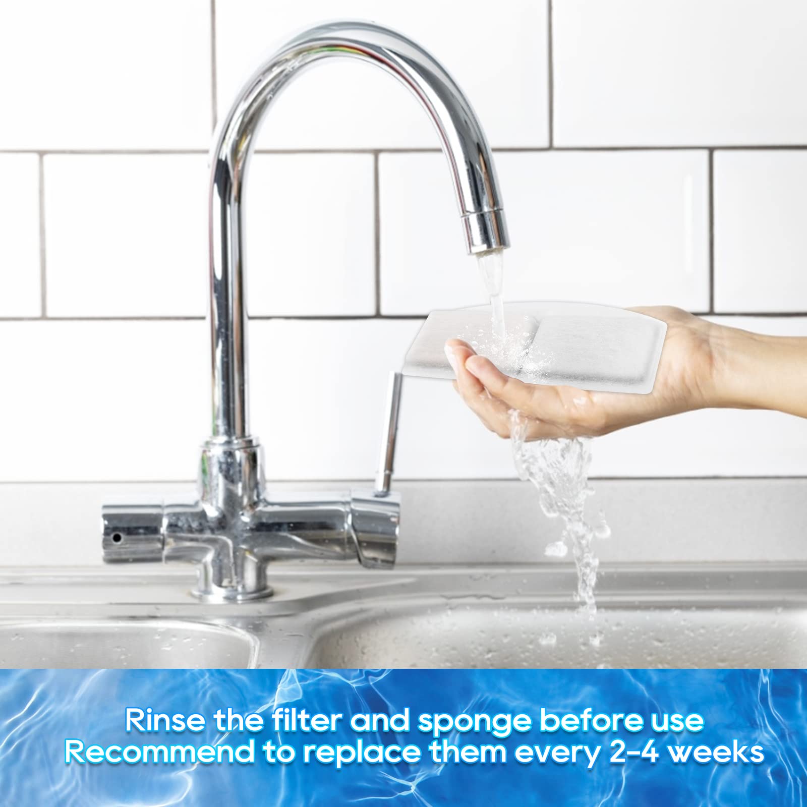 Myfatboss Cat Water Fountain Filter And Replacement Pre-Filter Sponges, 12+12 Pack Pet Water Fountain Filters Fit For 100Oz/3L Automatic Pet Fountain, Pack Of 24