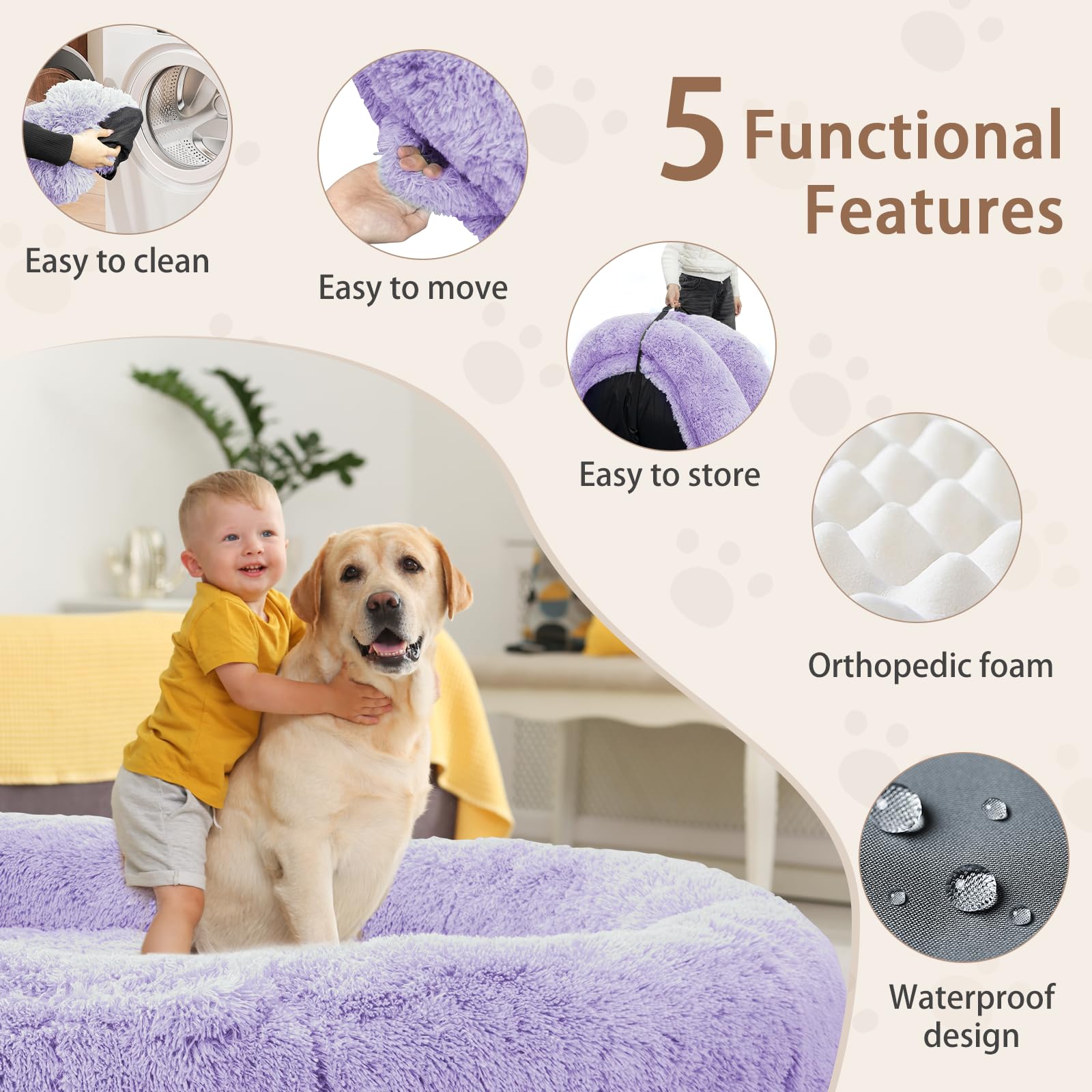 Roomtec Human Dog Bed, 71'X45'X12' Size Fits Adult And Pet Washable Giant People Dog Bed 10 Cm Thick Memory Foam Large Oversi