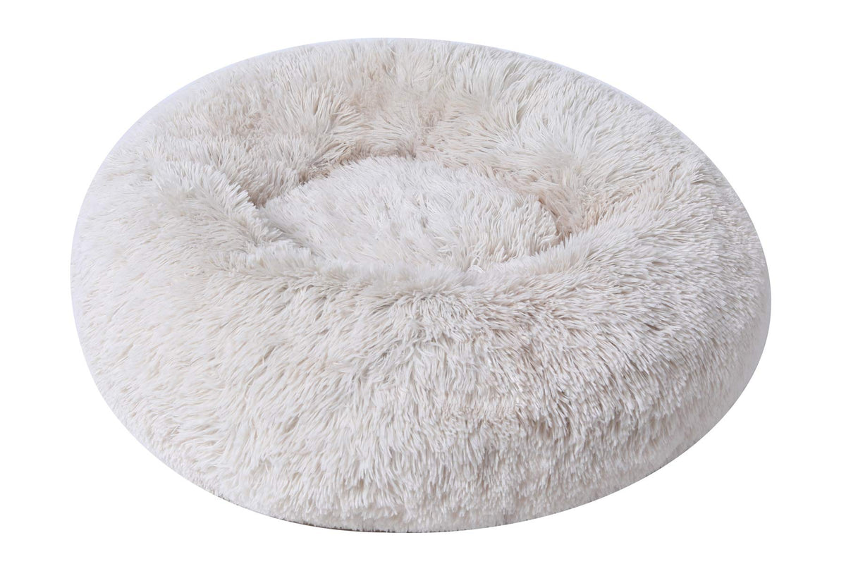Binetgo Dog Bed Calming Cat And Dog Beds, 20 Inches Beige Cat Bed, Black/Pink/Beige Puppy Bed ,Original Calming Donut Cat And Do